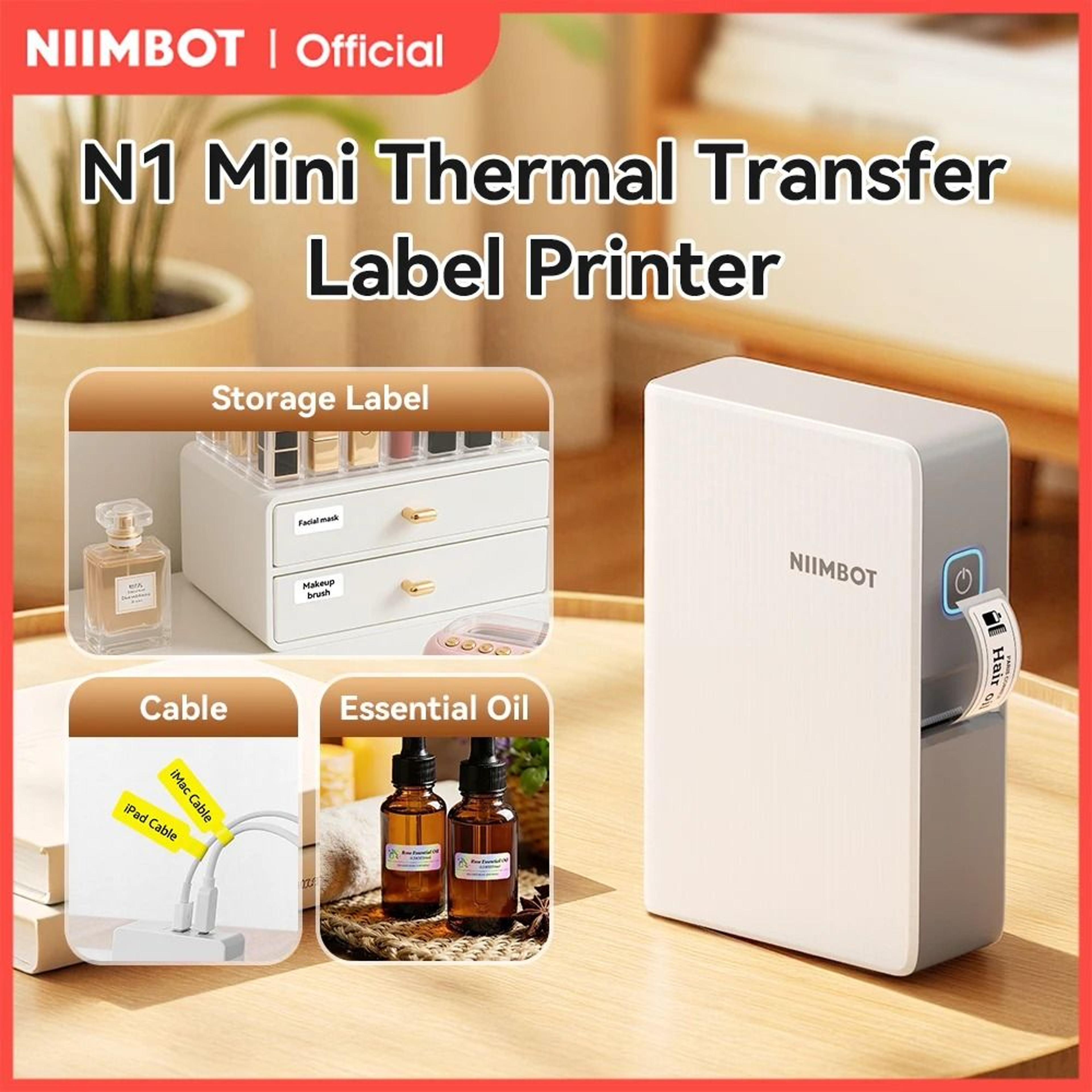 niimbot n1 b18 mini thermal transfer label printer portable wireless sticker maker with pet tape