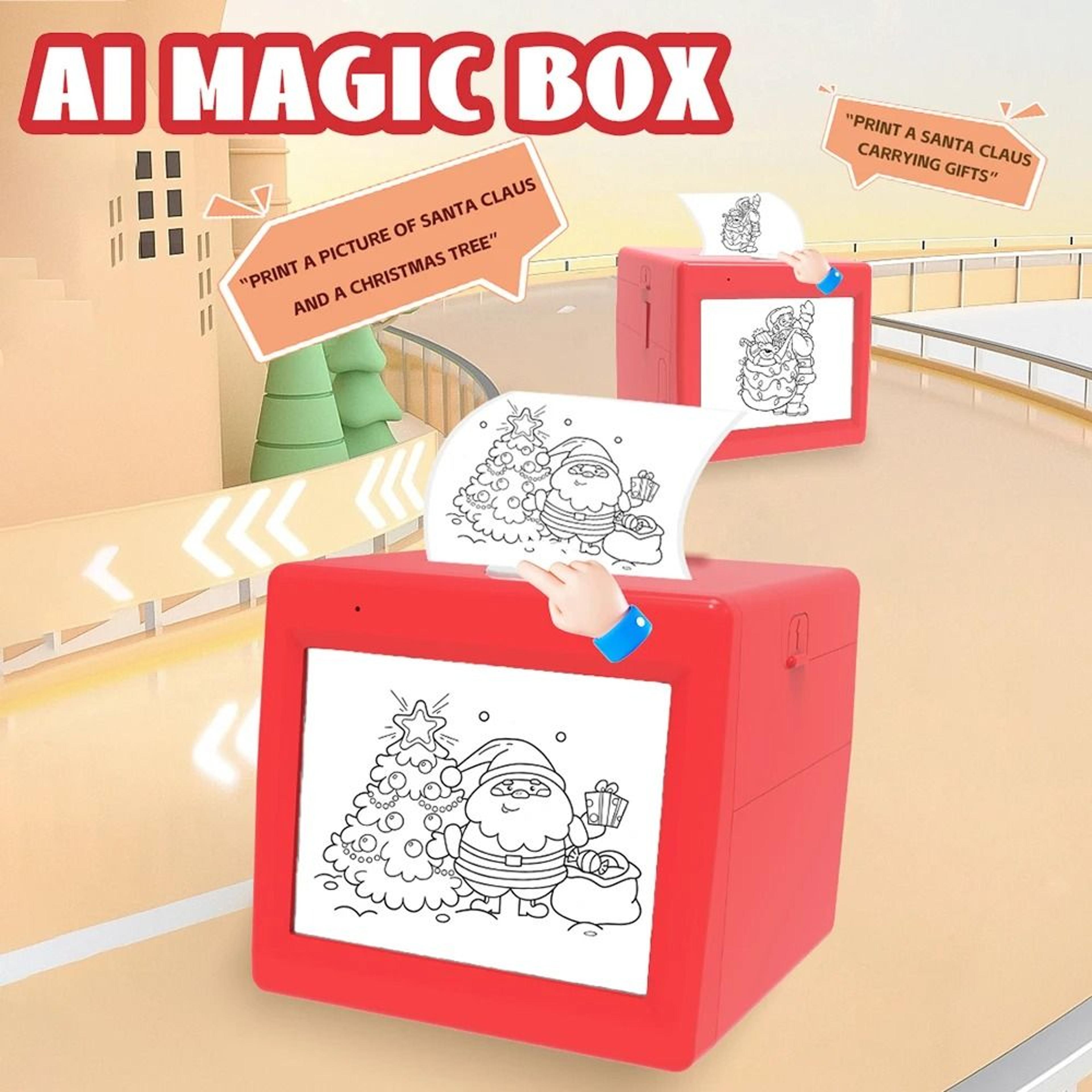 ai magic box voice control portable hd screen thermal printer drawing & toy printer for kids (wi-fi, android, ios)