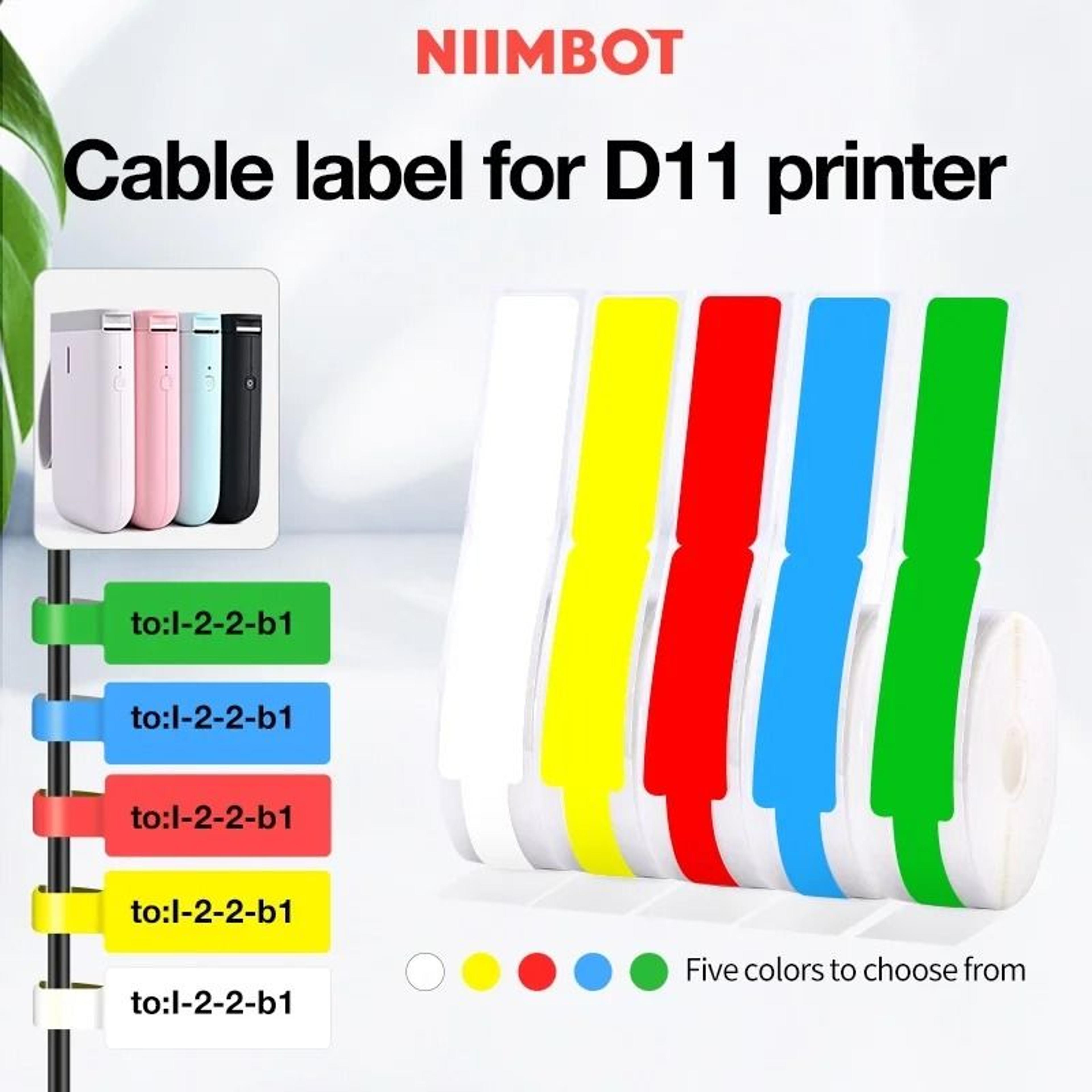 niimbot d110 mini portable thermal cable sticker & wire label maker waterproof self-adhesive identification tags
