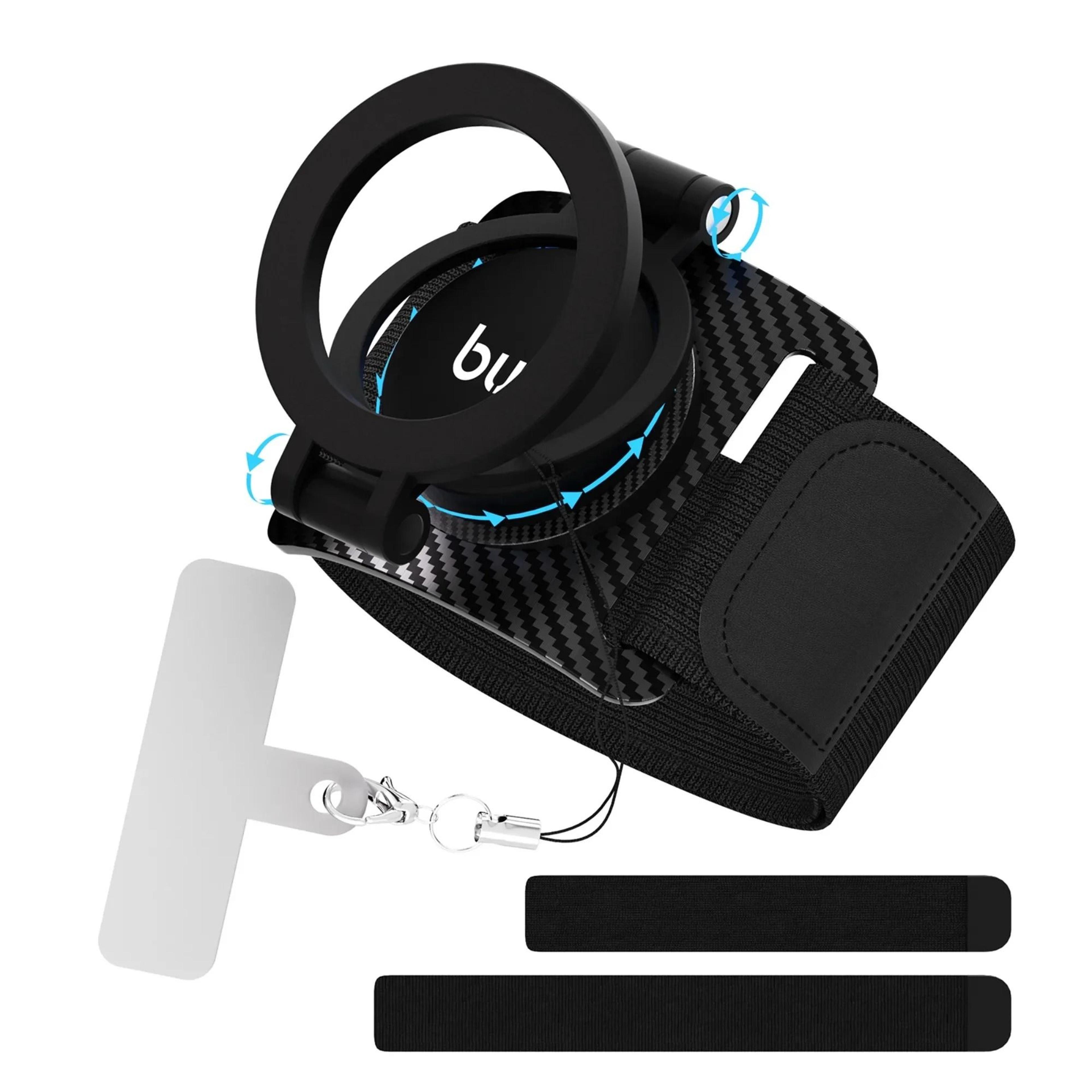 magnetic arm & wristband phone holder 360° rotatable hands-free strap for running & workout