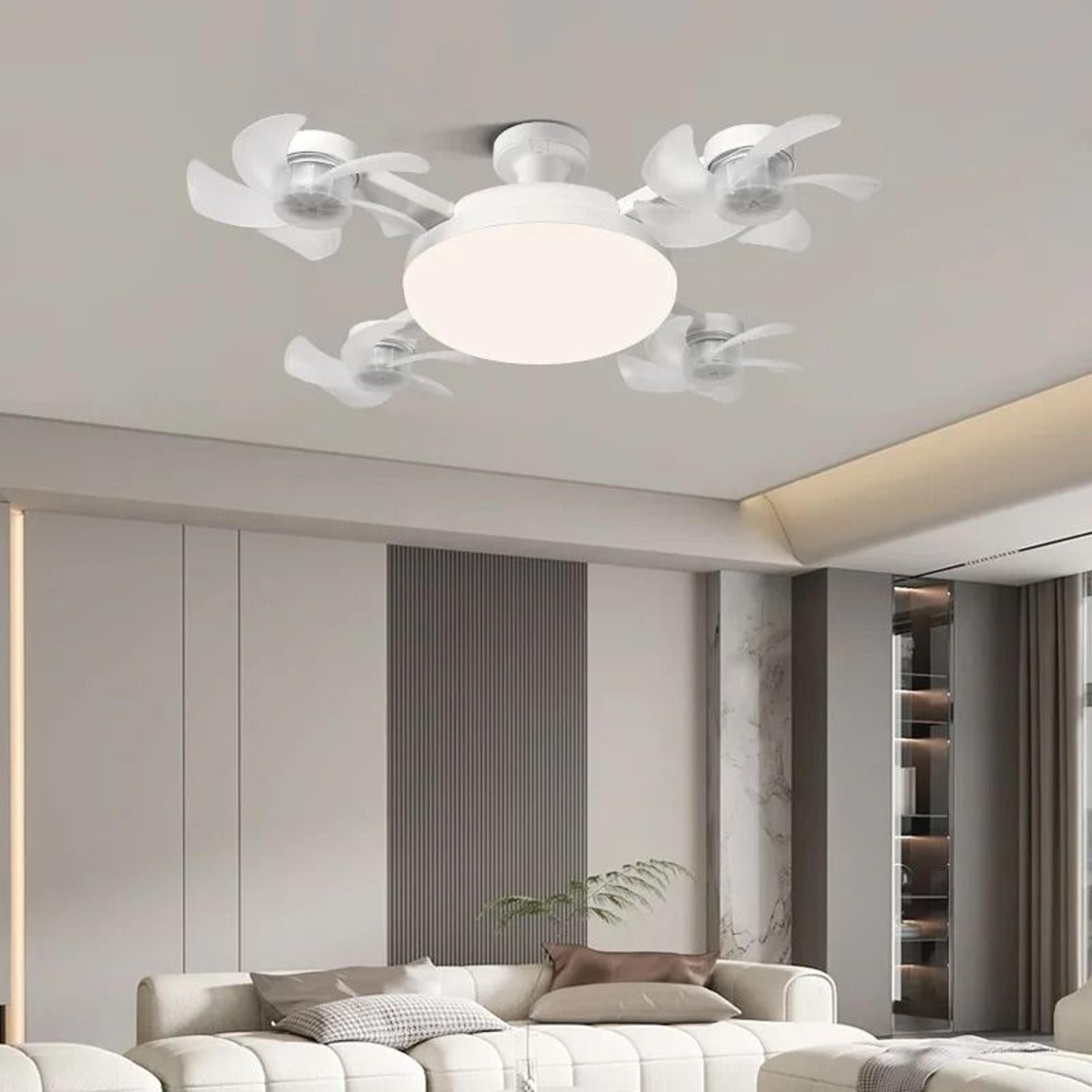 intelligent e27 screw-in ceiling fan with led light – silent high-airflow kitchen & dining lamp