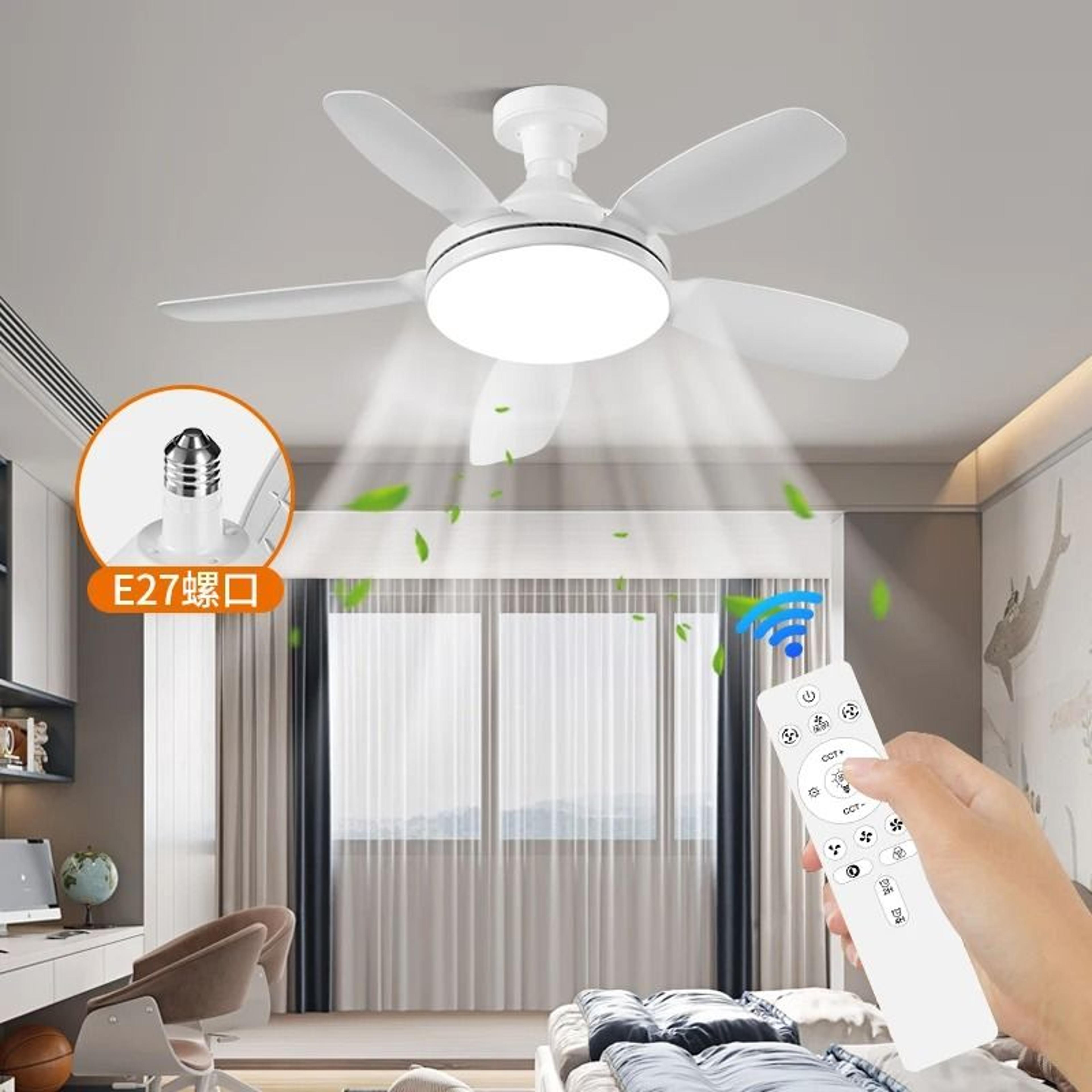 32-inch modern low-profile led ceiling fan – whisper-quiet dc motor with remote control (110v–220v)
