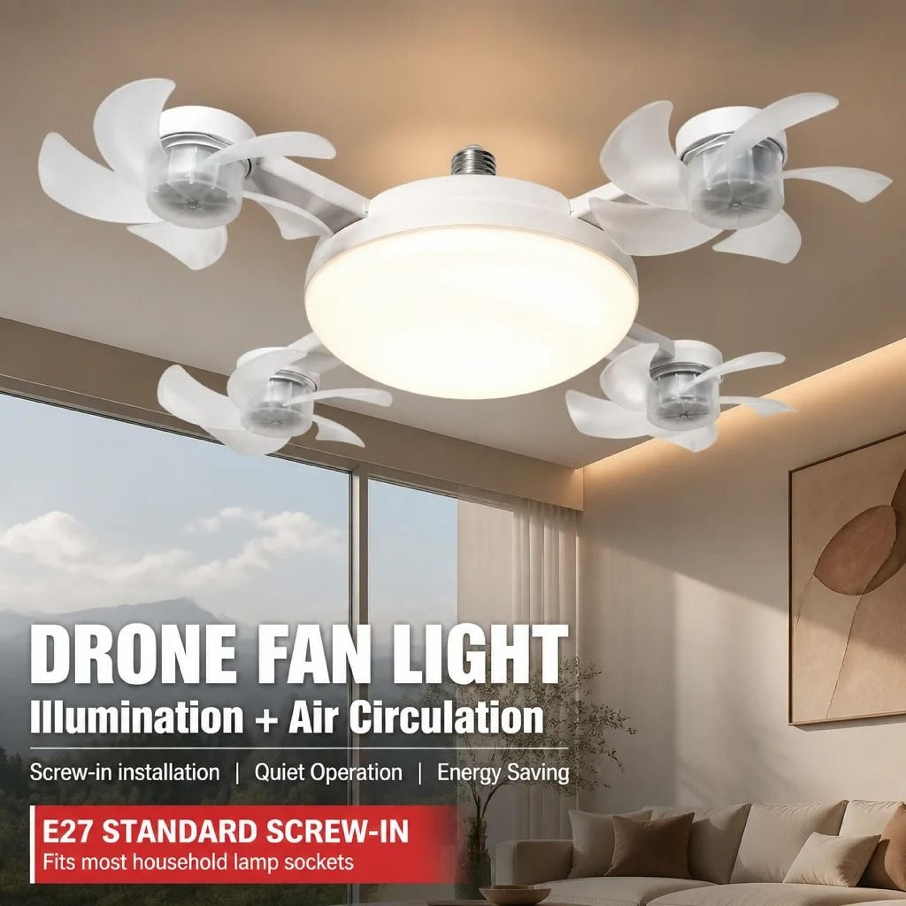 intelligent e27 screw-in ceiling fan light – silent high wind power kitchen & restaurant fan lamp