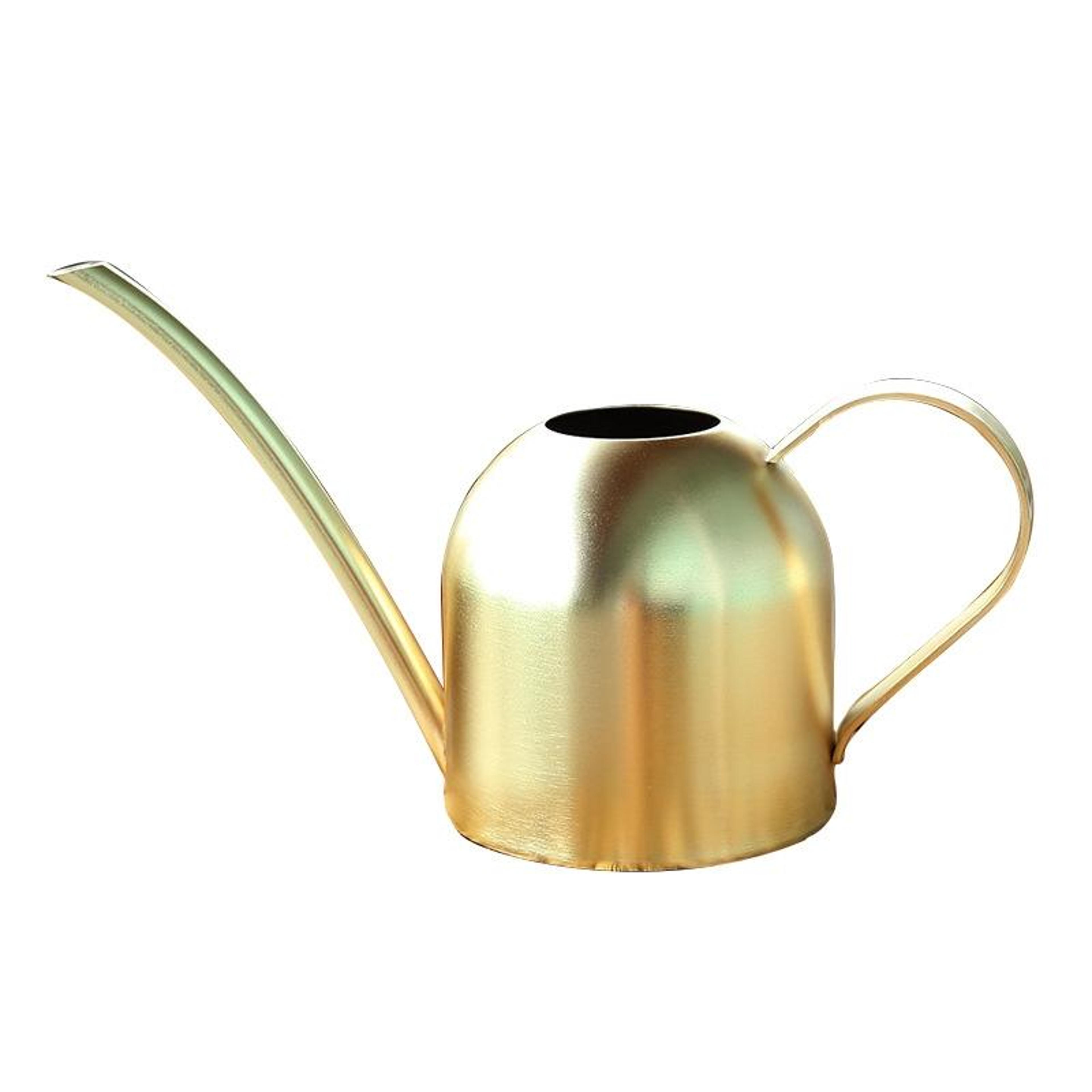 stainless steel long spout watering can for indoor plants and gardening sand gold