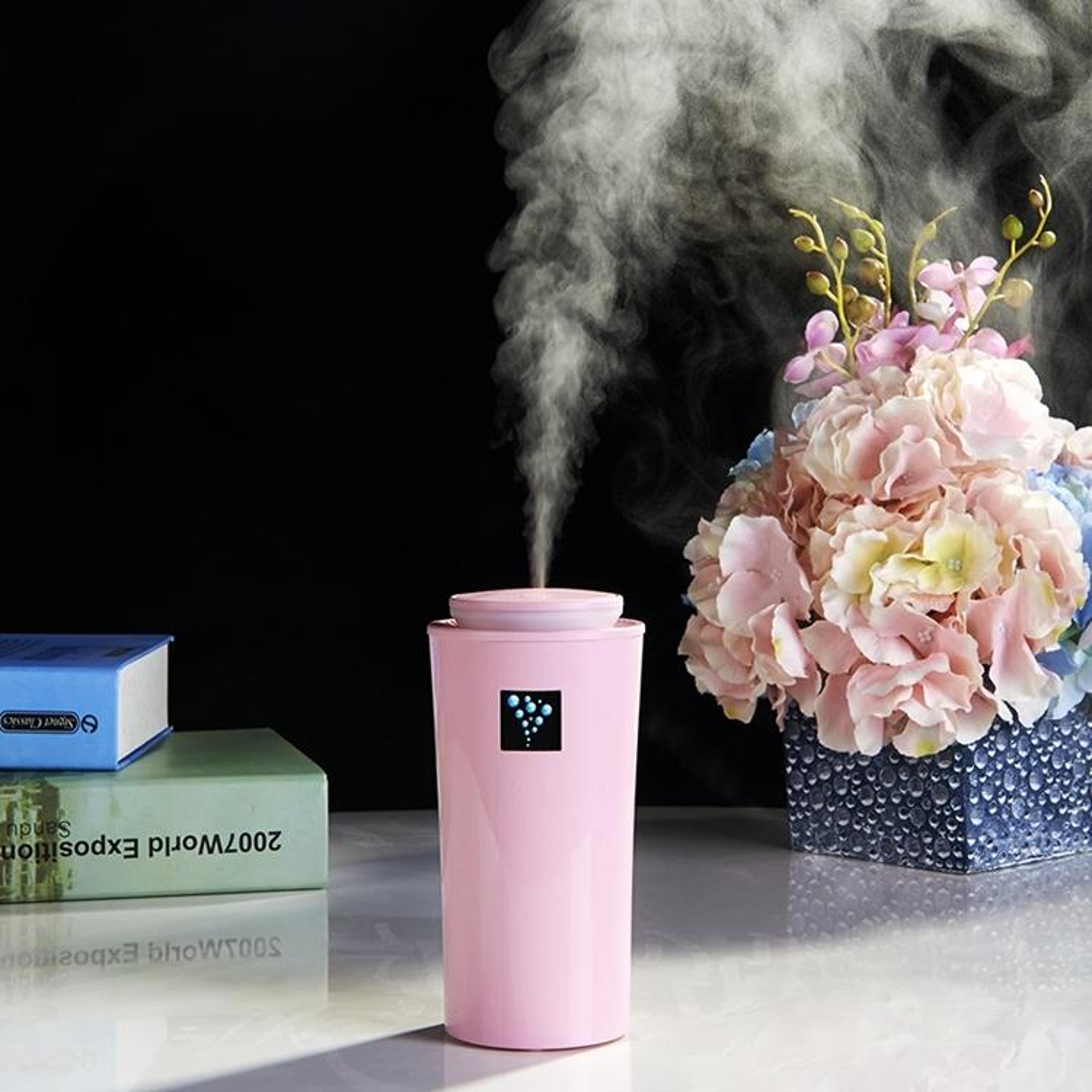 mini humidifier with led night light 260ml portable air humidifier for home car desk moisturizing device