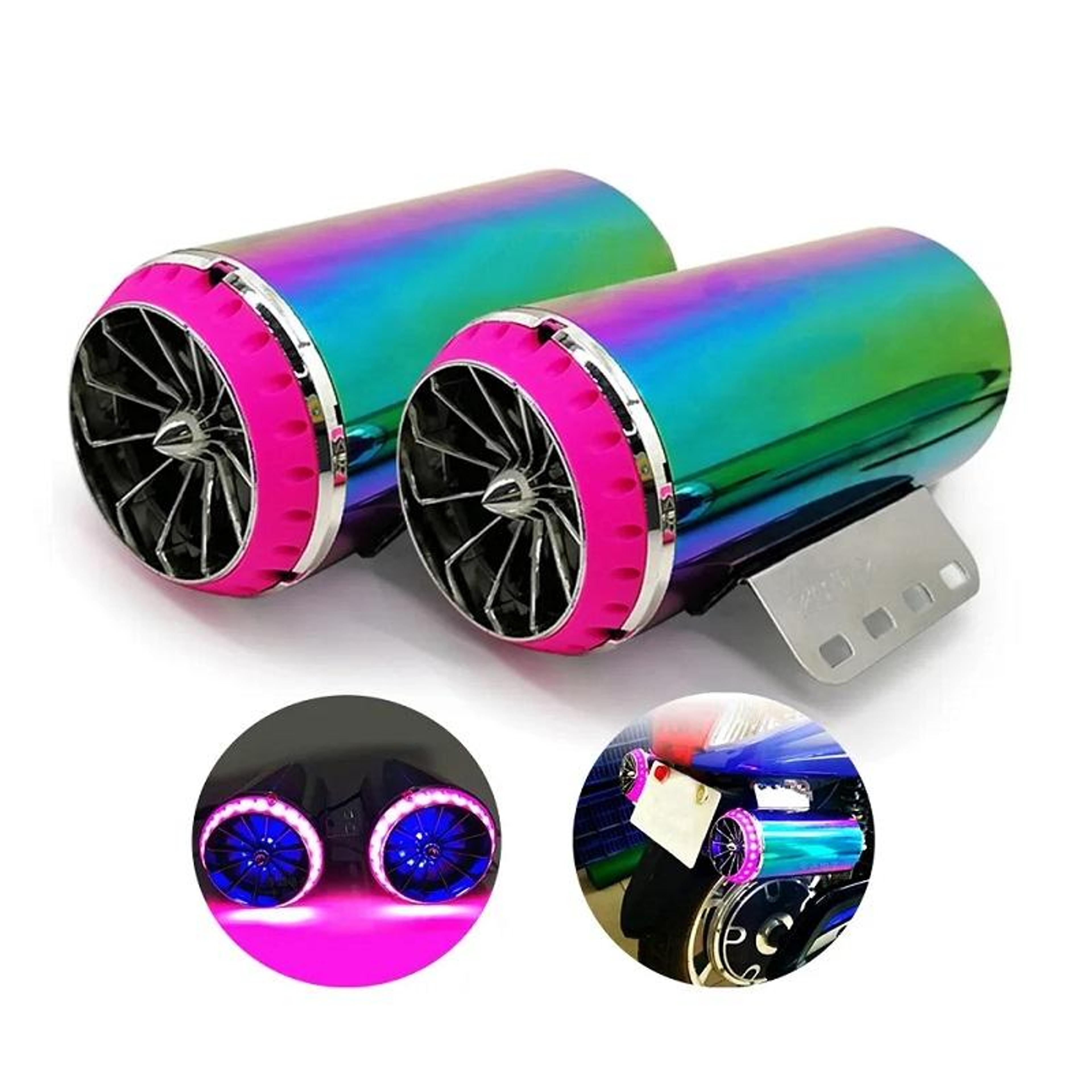motorcycle bluetooth subwoofer exhaust pipe speaker waterproof fm radio system