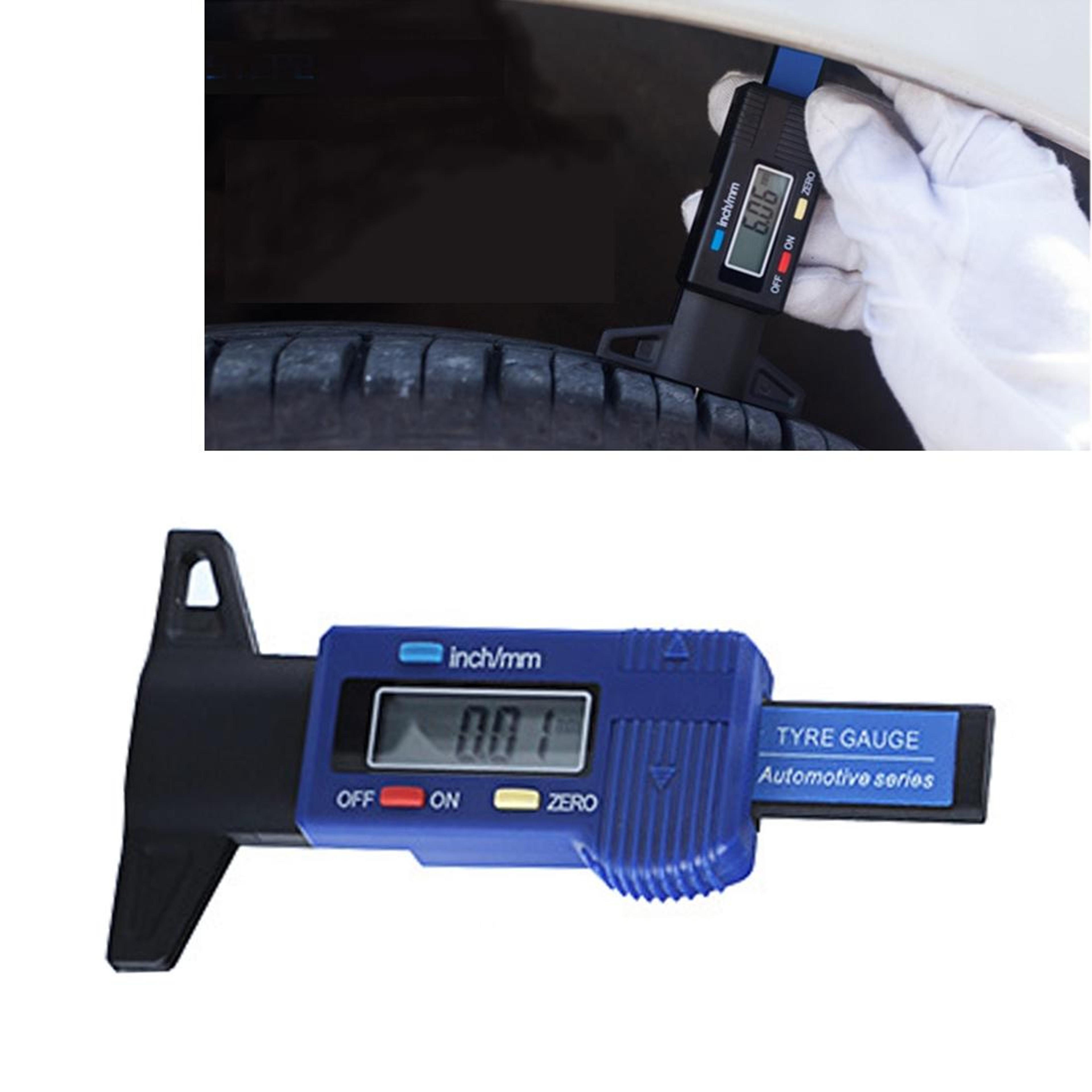 digital tire tread depth gauge 0-25mm electronic brake pad wear measuring tool