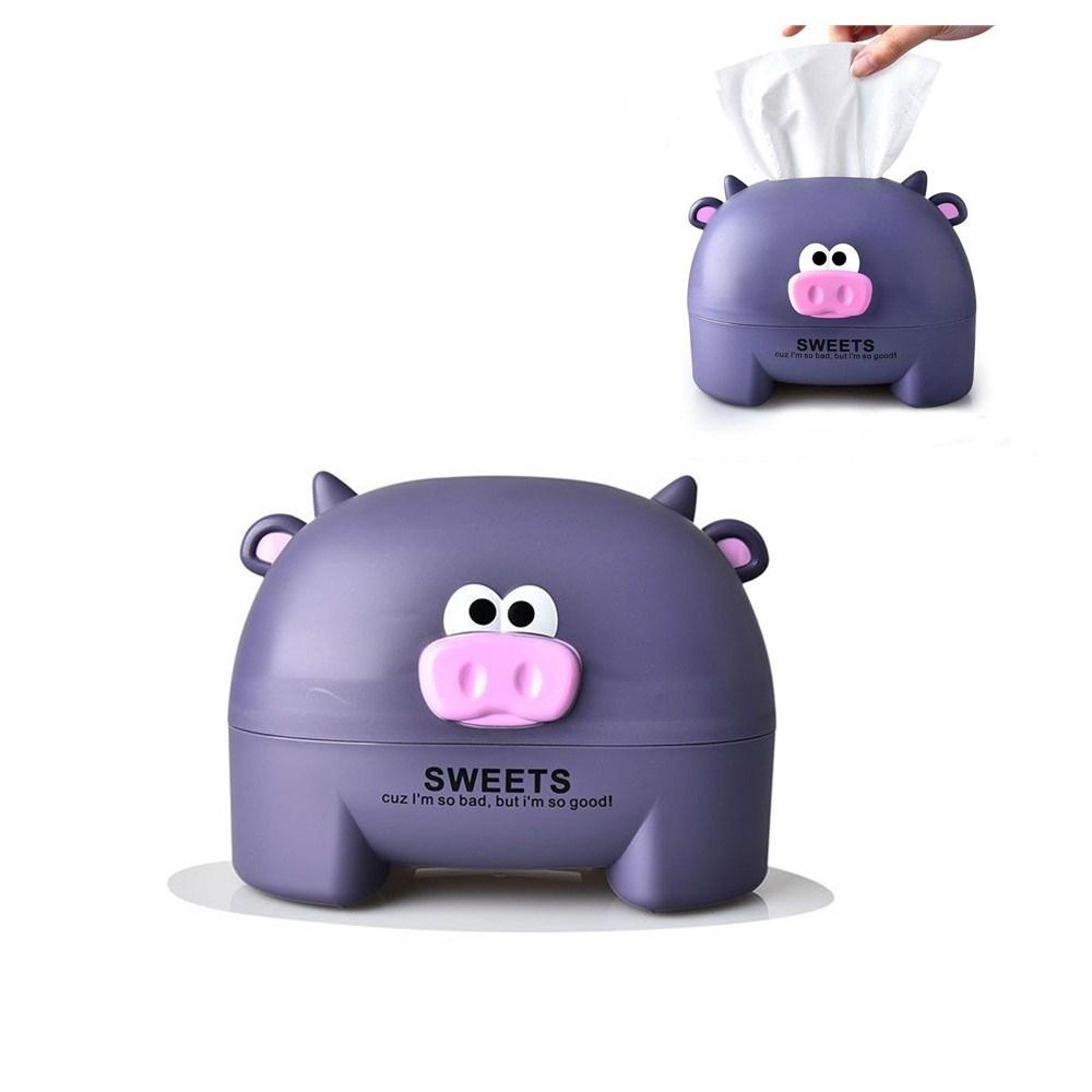 cute cartoon calf tissue box holder, desktop roll paper dispenser, animal tissue storage decor