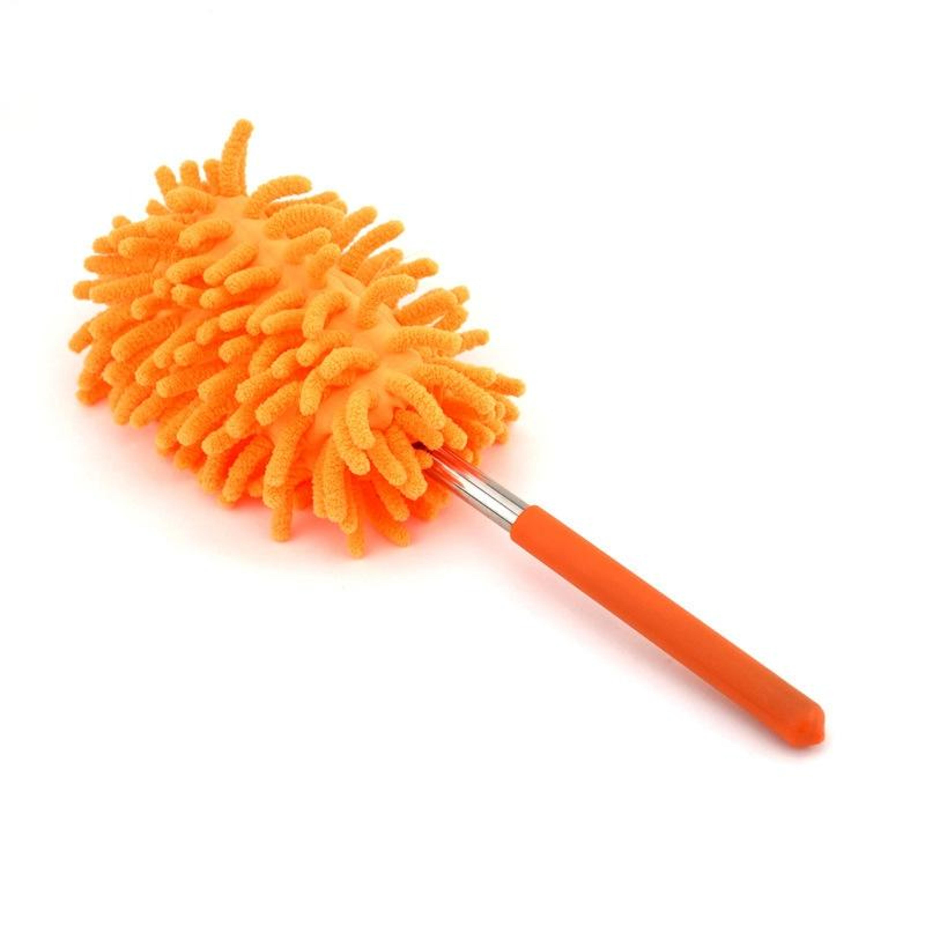 telescopic microfiber chenille duster stainless steel extendable cleaning tool for home & car