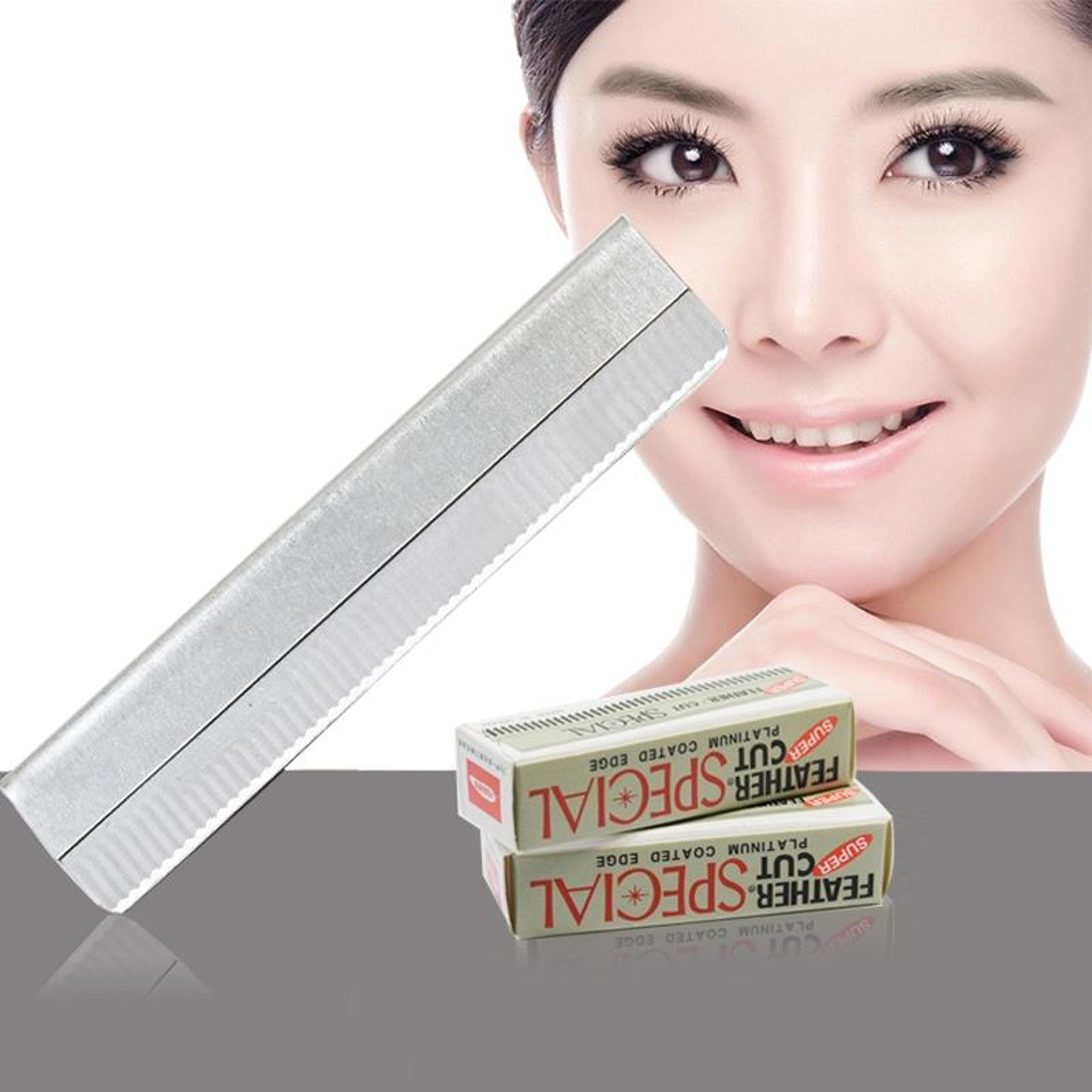 professional eyebrow razor & hair feather blade set for precision grooming