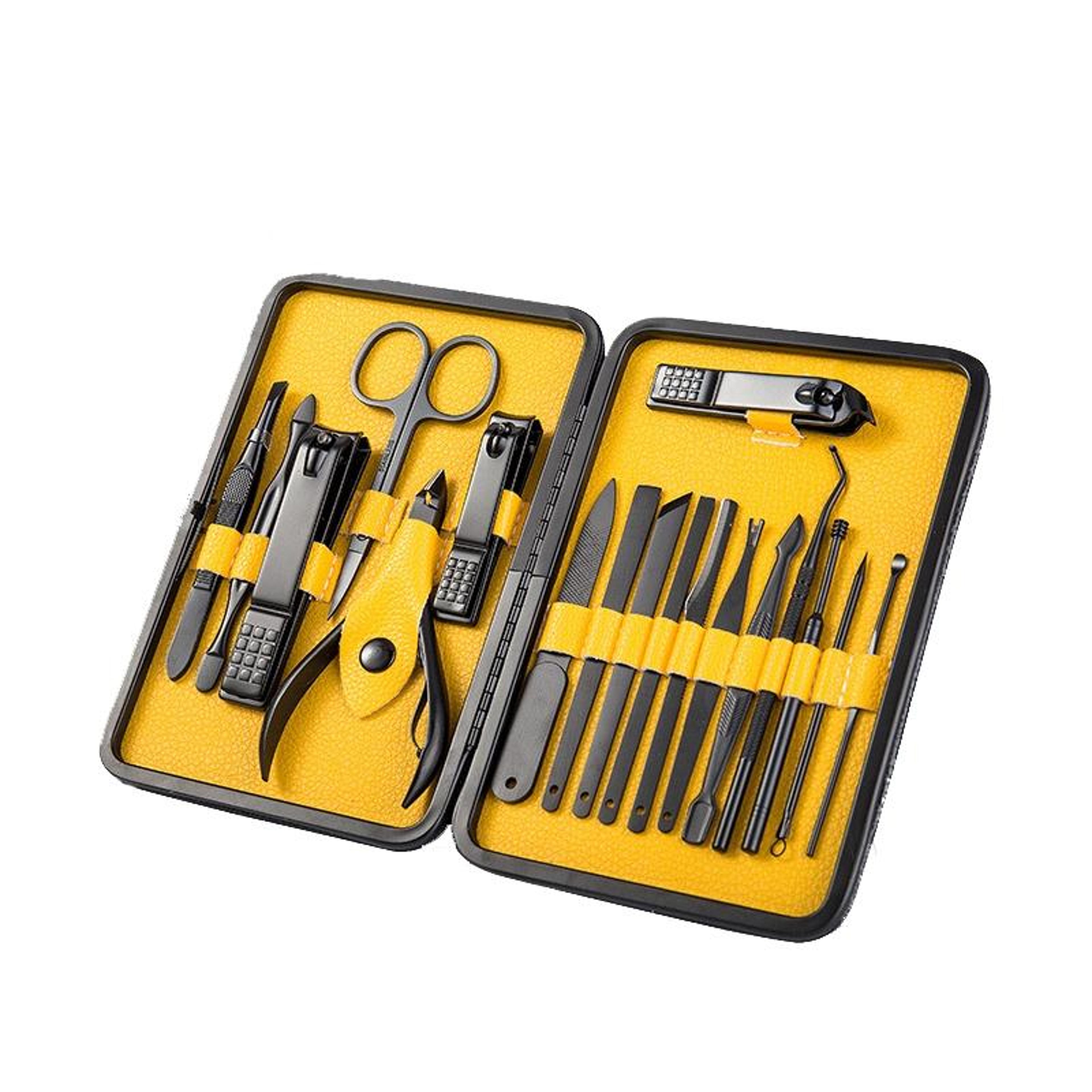manicure pedicure set stainless steel nail care kit with travel case