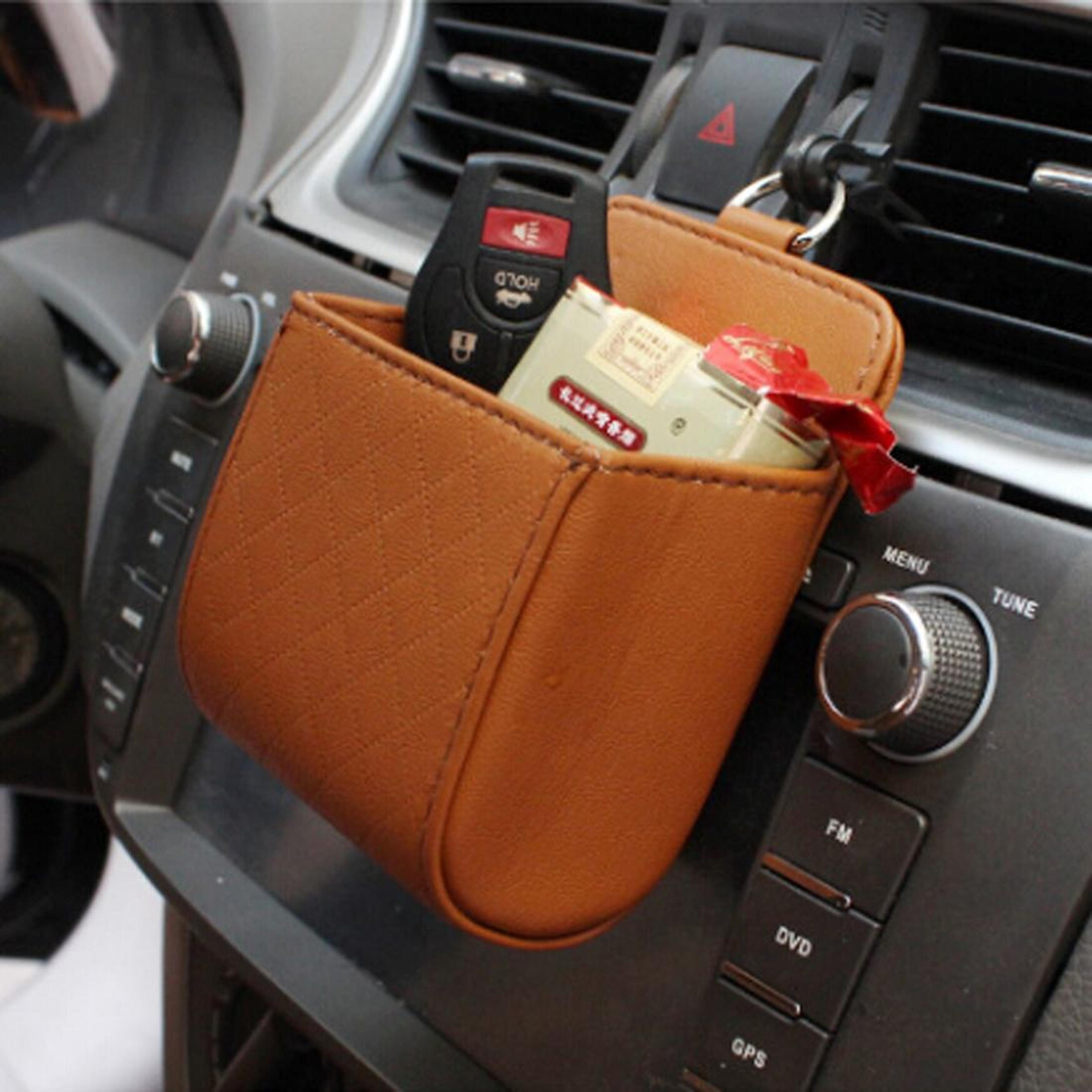 car air vent phone holder pouch car storage organizer & cell phone holder bag for safe driving