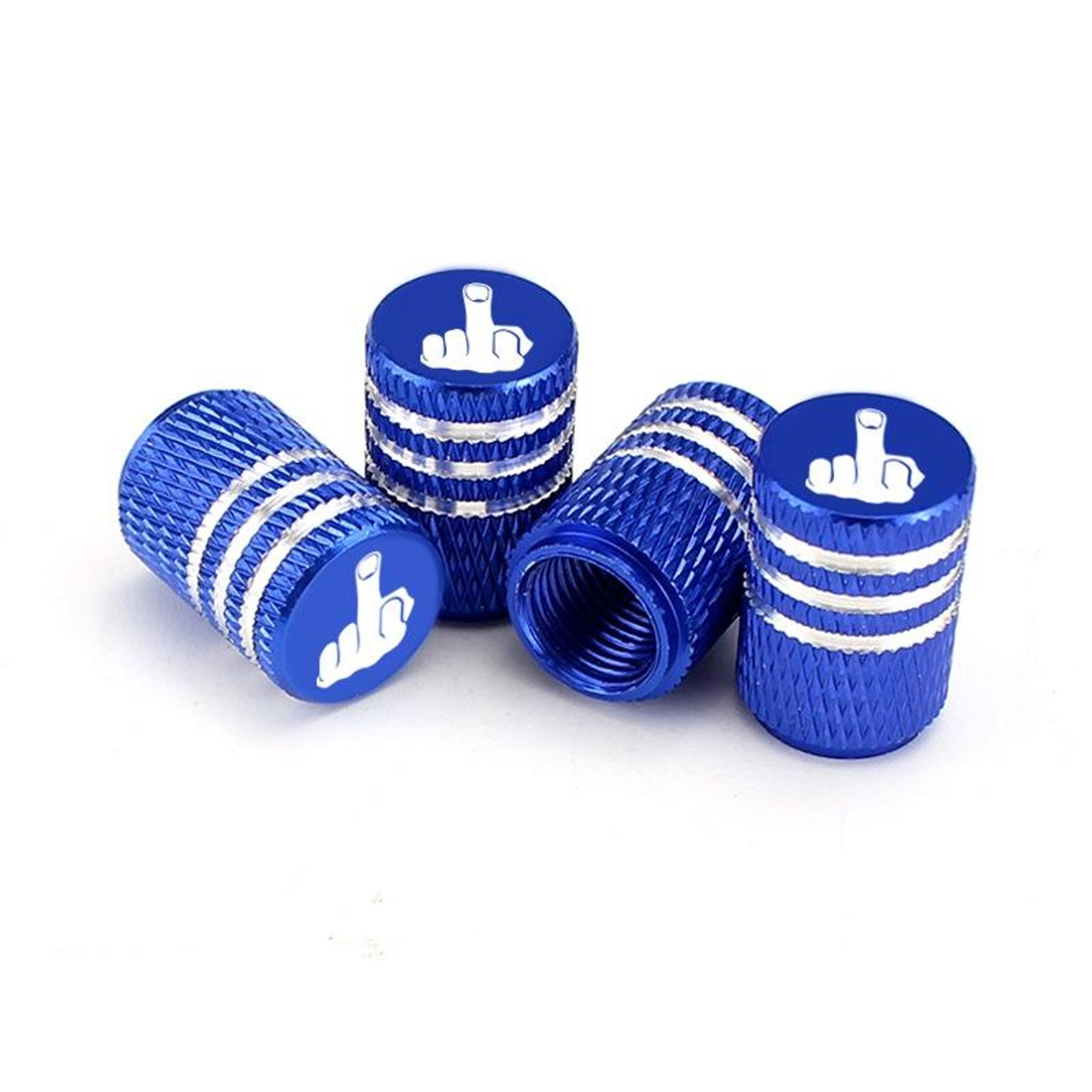led glow tire valve caps blue aluminum universal car wheel lights