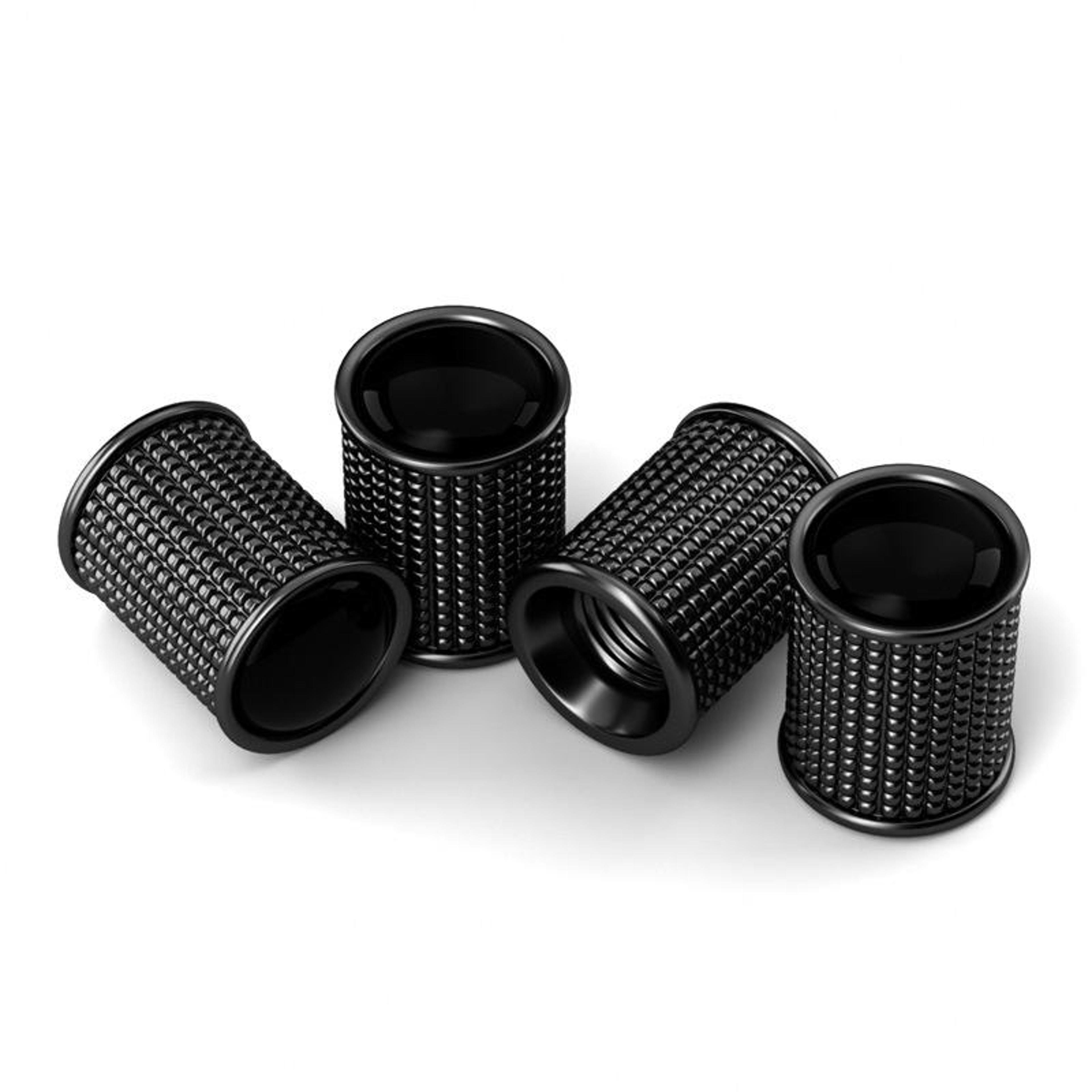 premium metal tire valve caps set universal dustproof car valve caps black