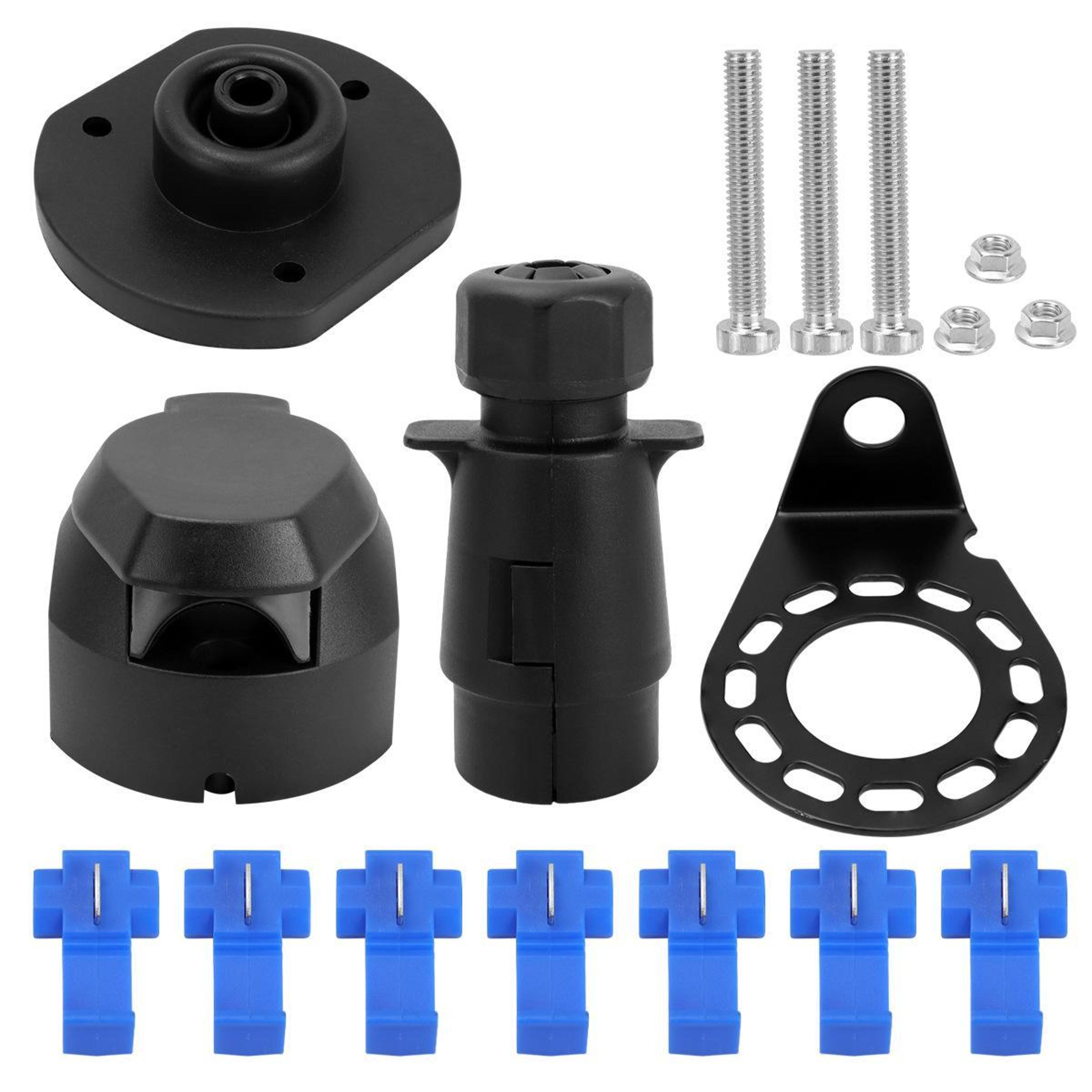 automotive connector kit trailer socket wiring plug heavy duty copper pin