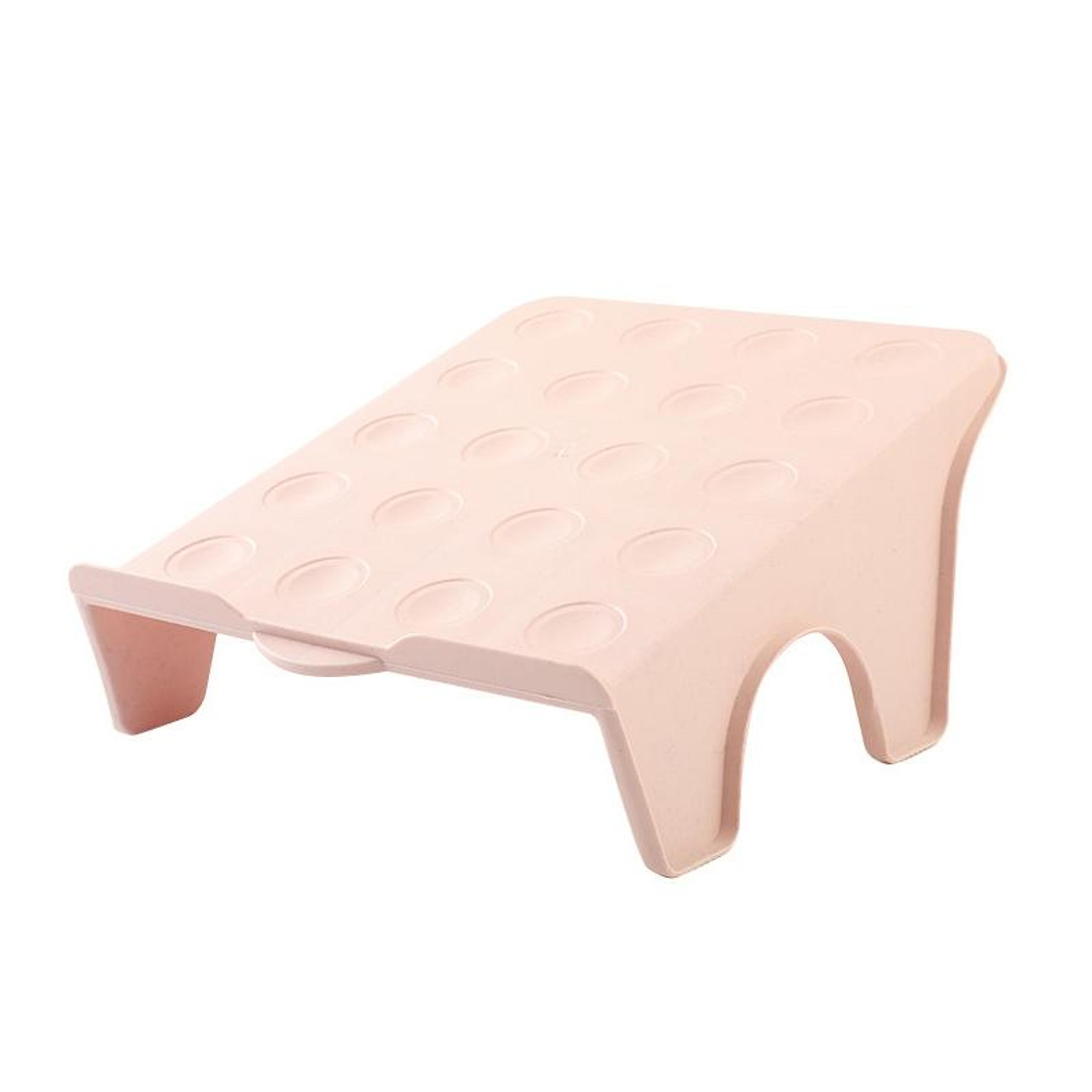 space-saving shoe organizer rack with double layer tray stackable shoe storage (pink)