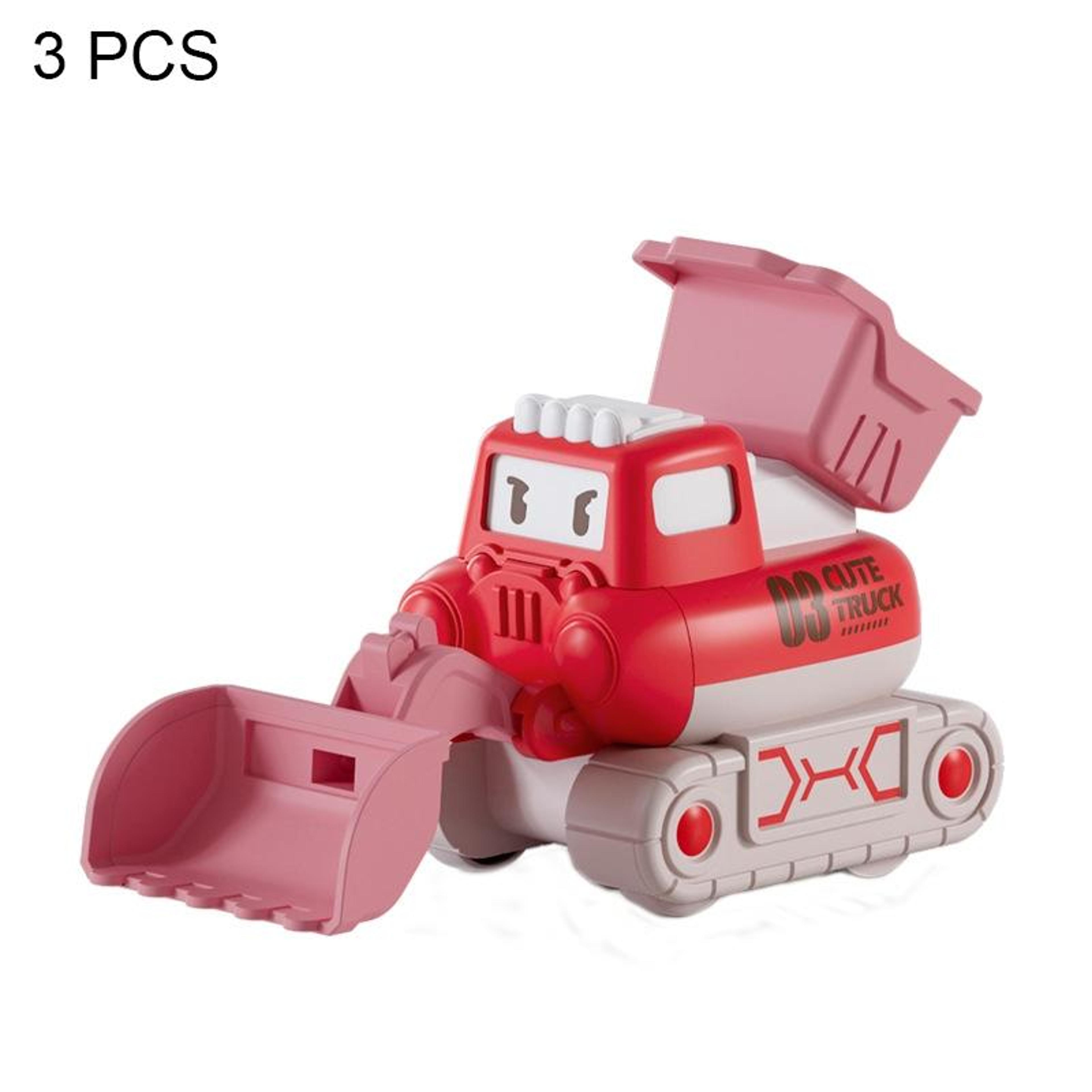 cartoon press and go inertia toy car set for kids construction play vehicles