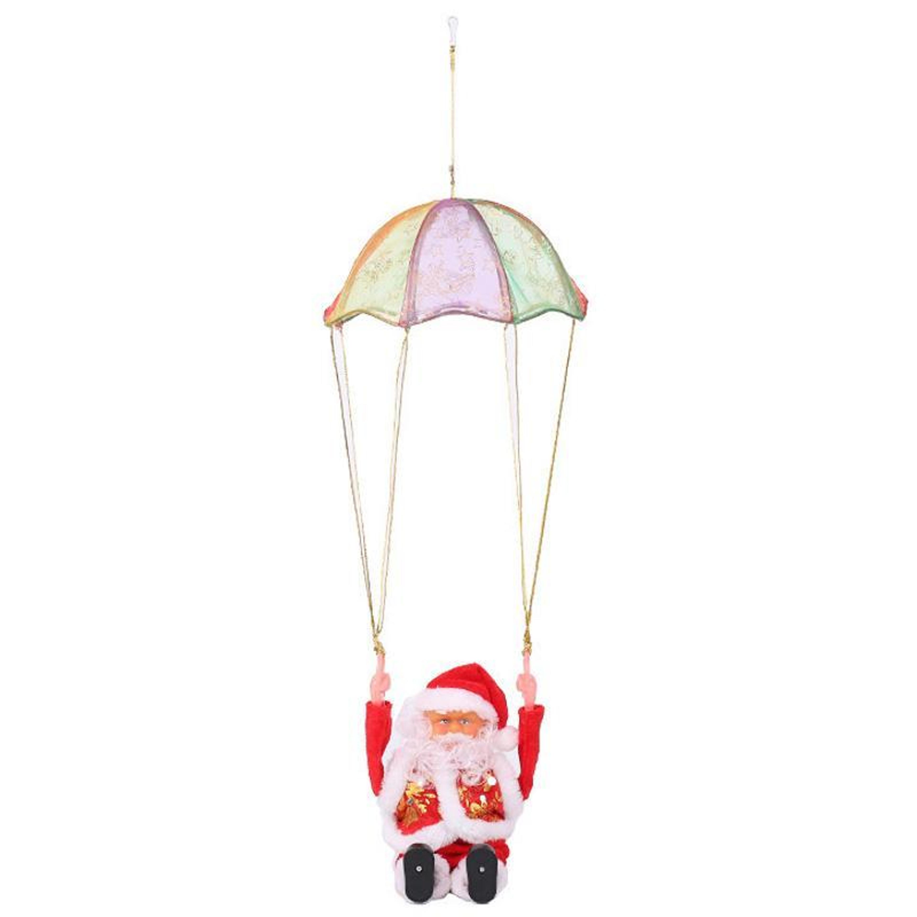 electric santa parachute toy christmas hanging decoration battery operated festive flip ornament