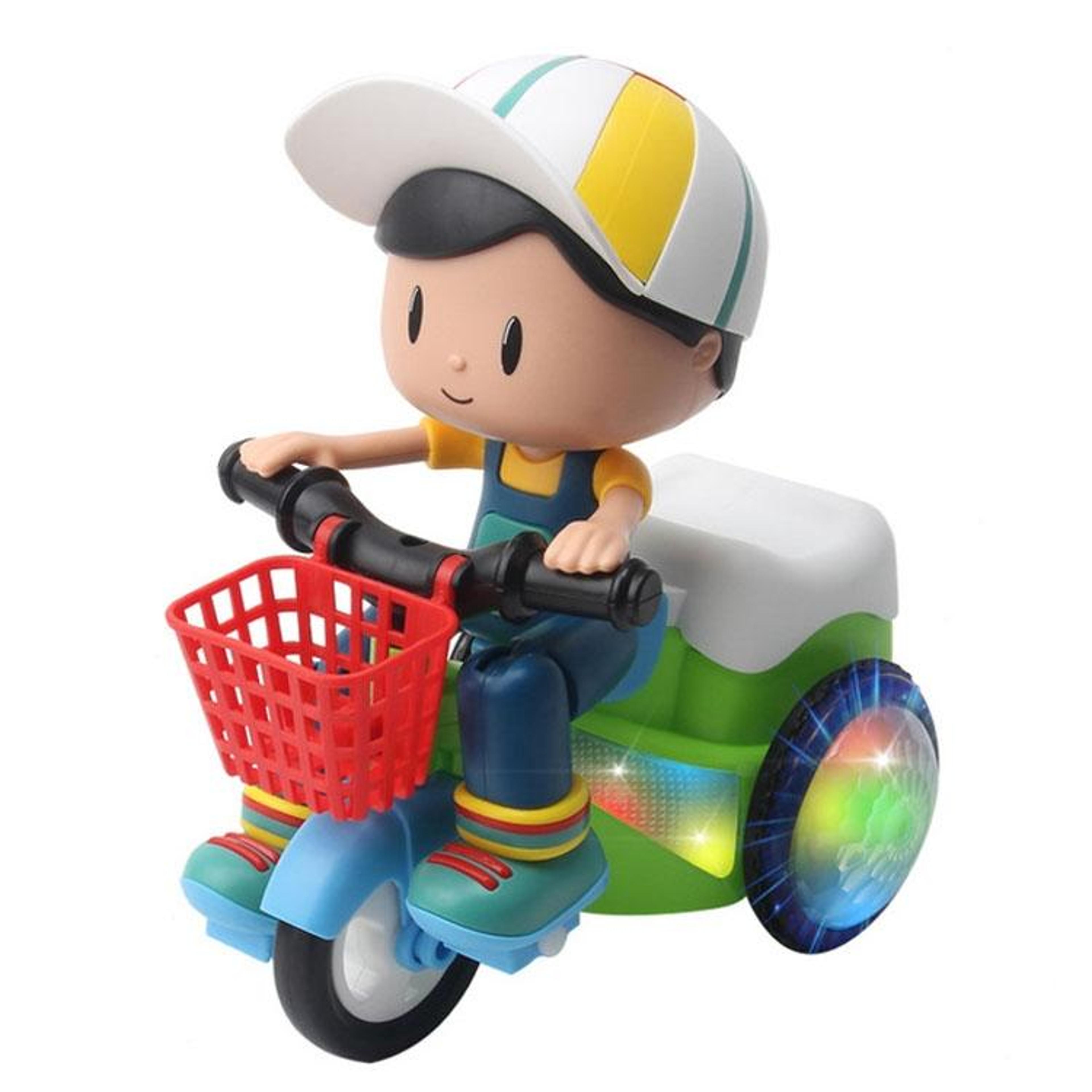electric stunt toy car rotating stunt tricycle with lights music battery powered kids toy