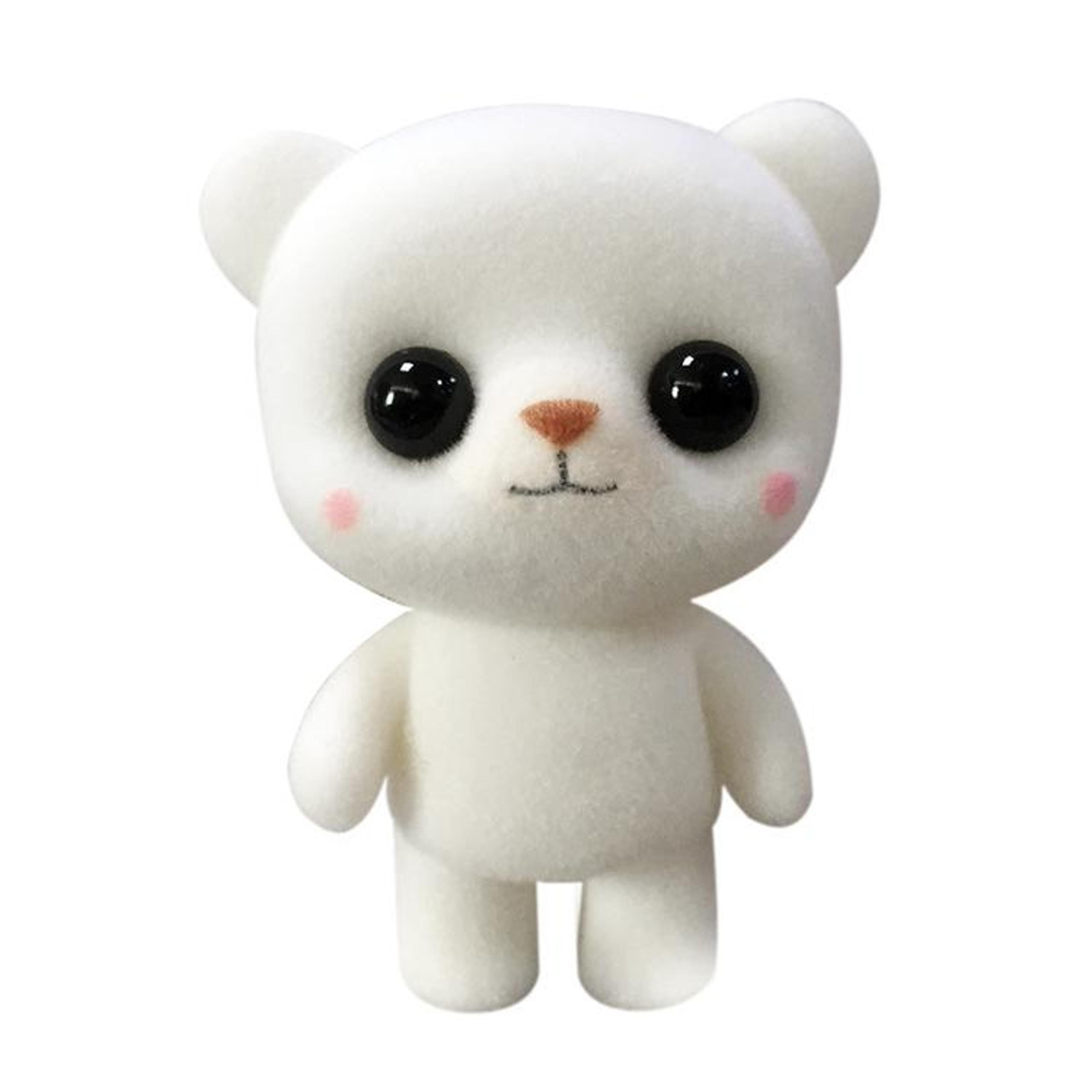 cute pvc bear doll flocking animal figurine kids gift decorative desk ornament