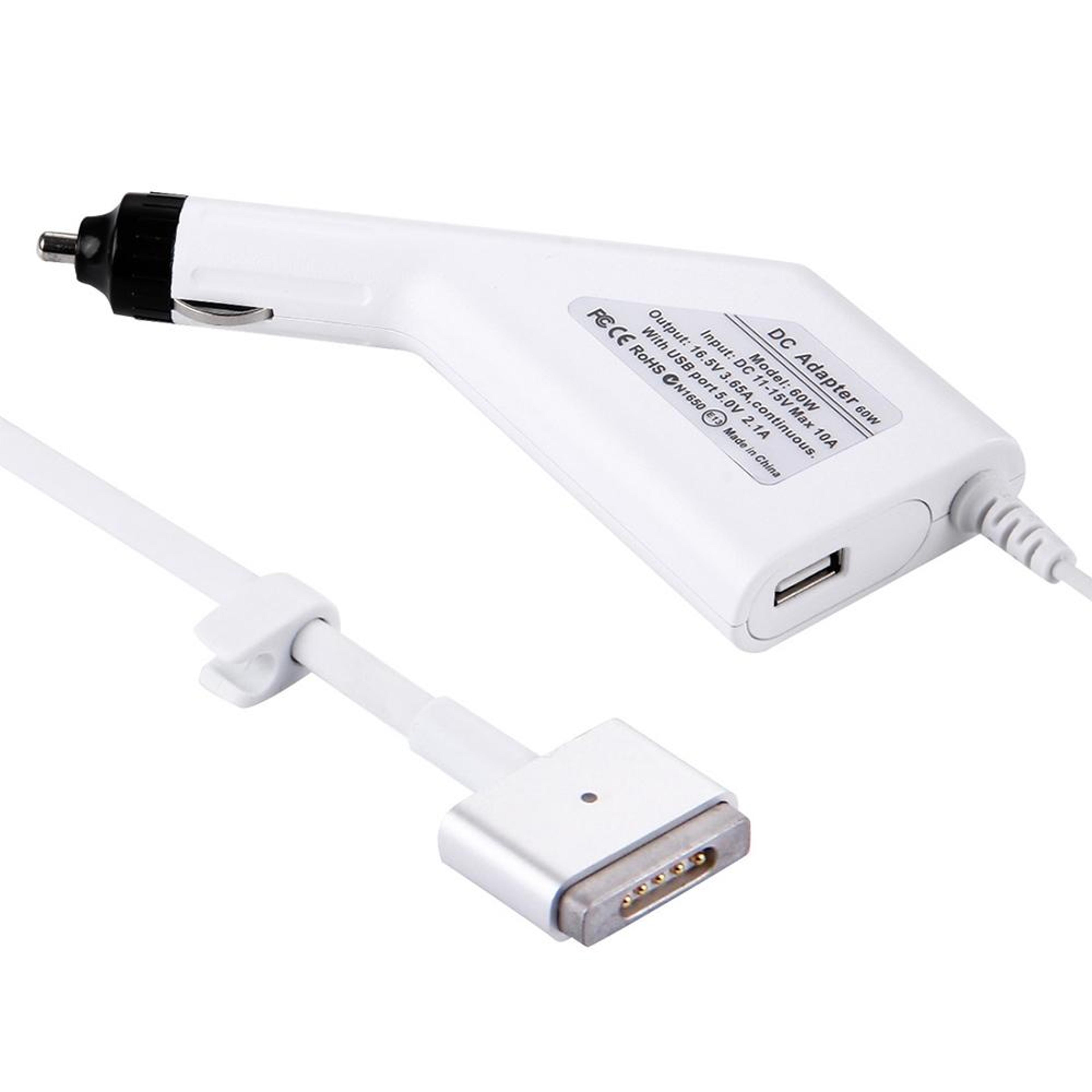 magsafe 2 car charger for macbook 16.5v 3.65a with usb port 1.7m cable
