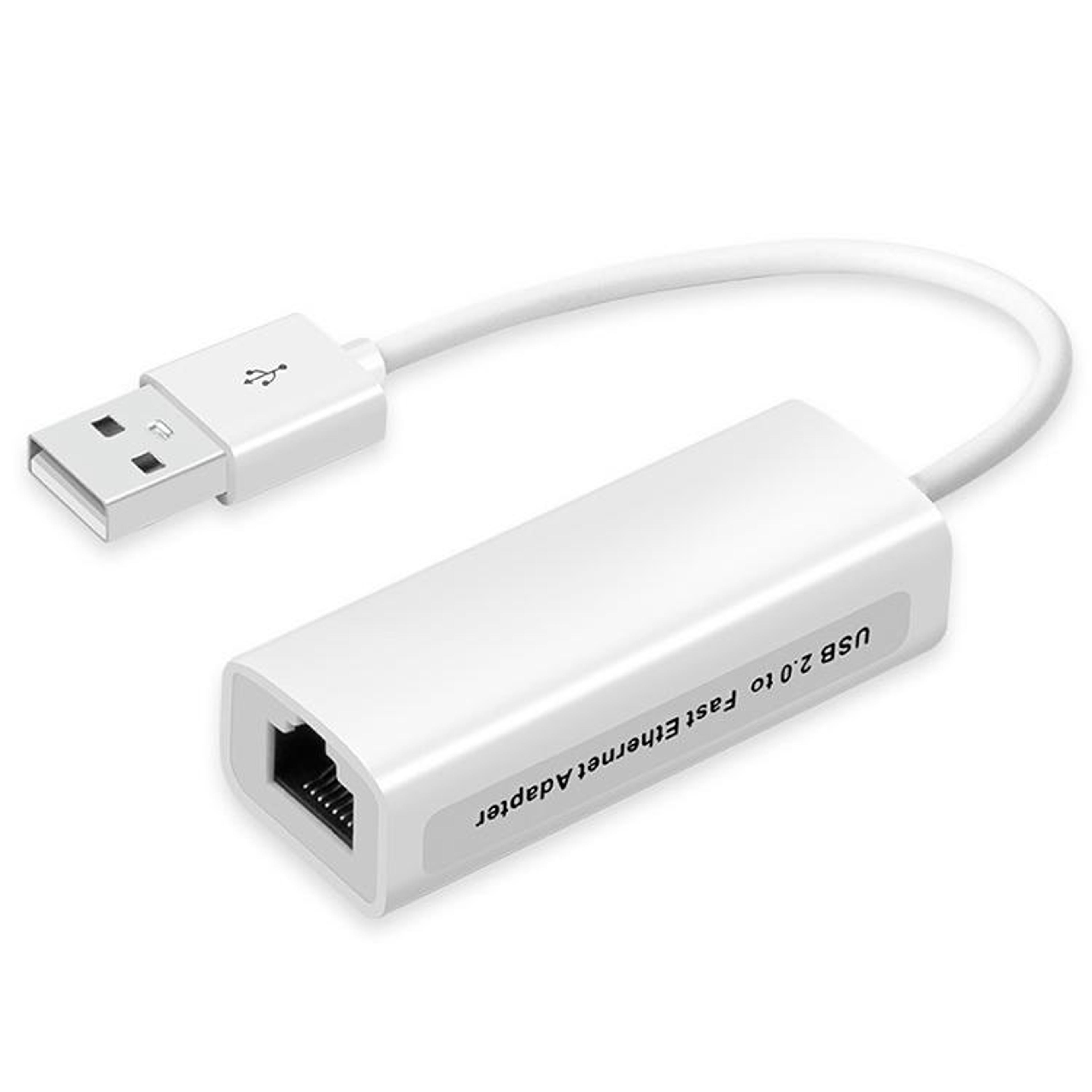 usb 2.0 fast ethernet adapter white – usb to lan converter for stable wired internet connection