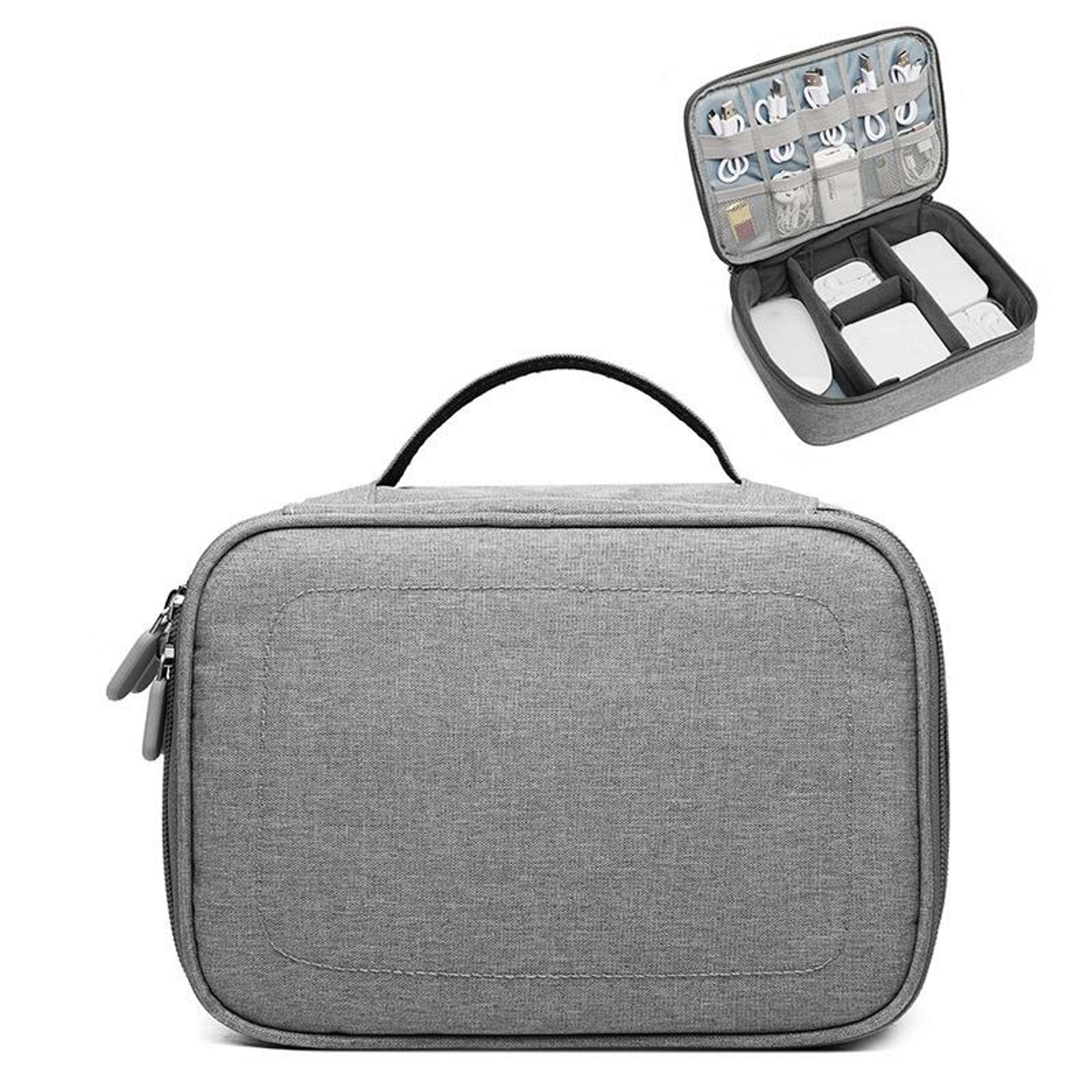portable cable storage bag electronics organizer hard drive protective case