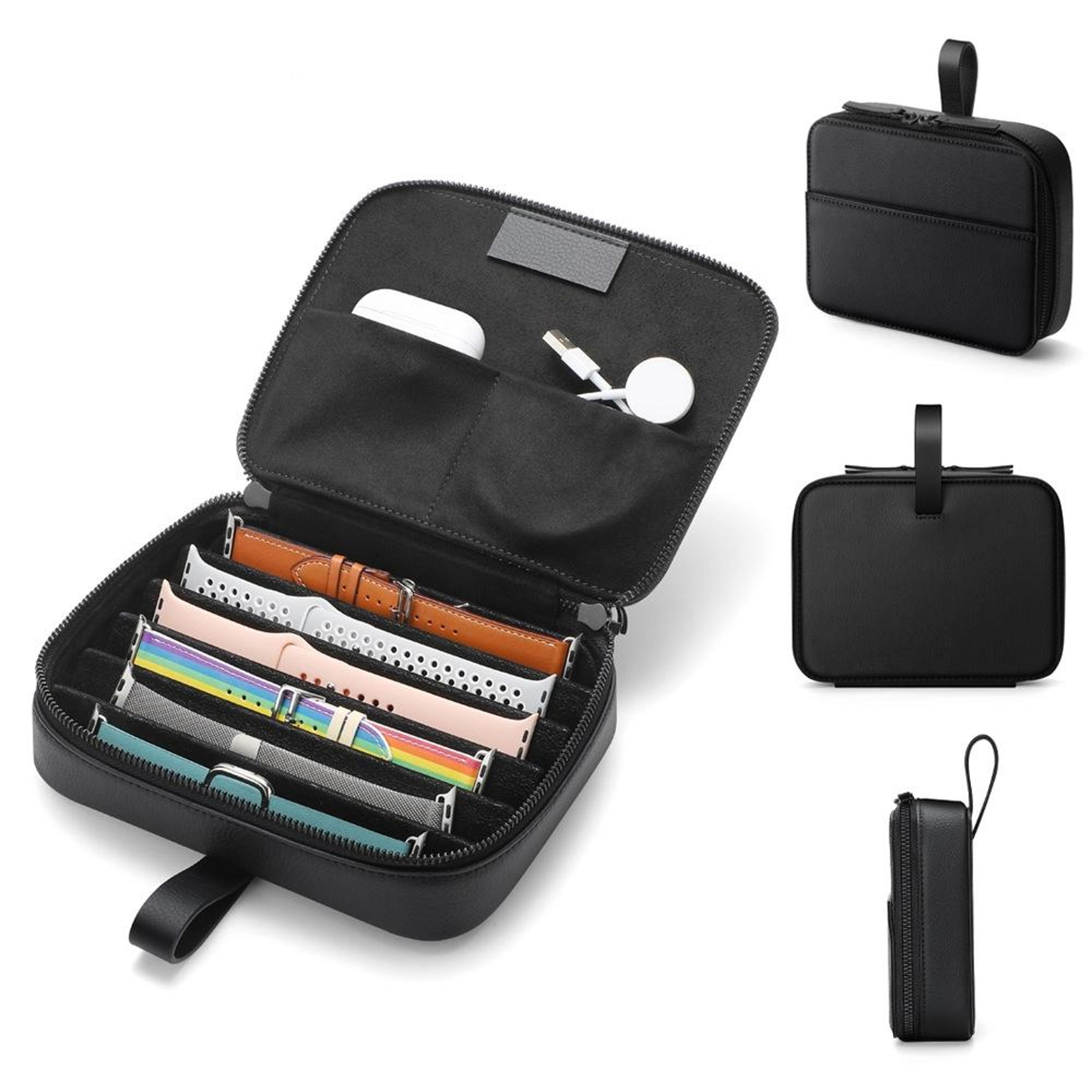 multifunction cable organizer bag with watch strap storage travel case