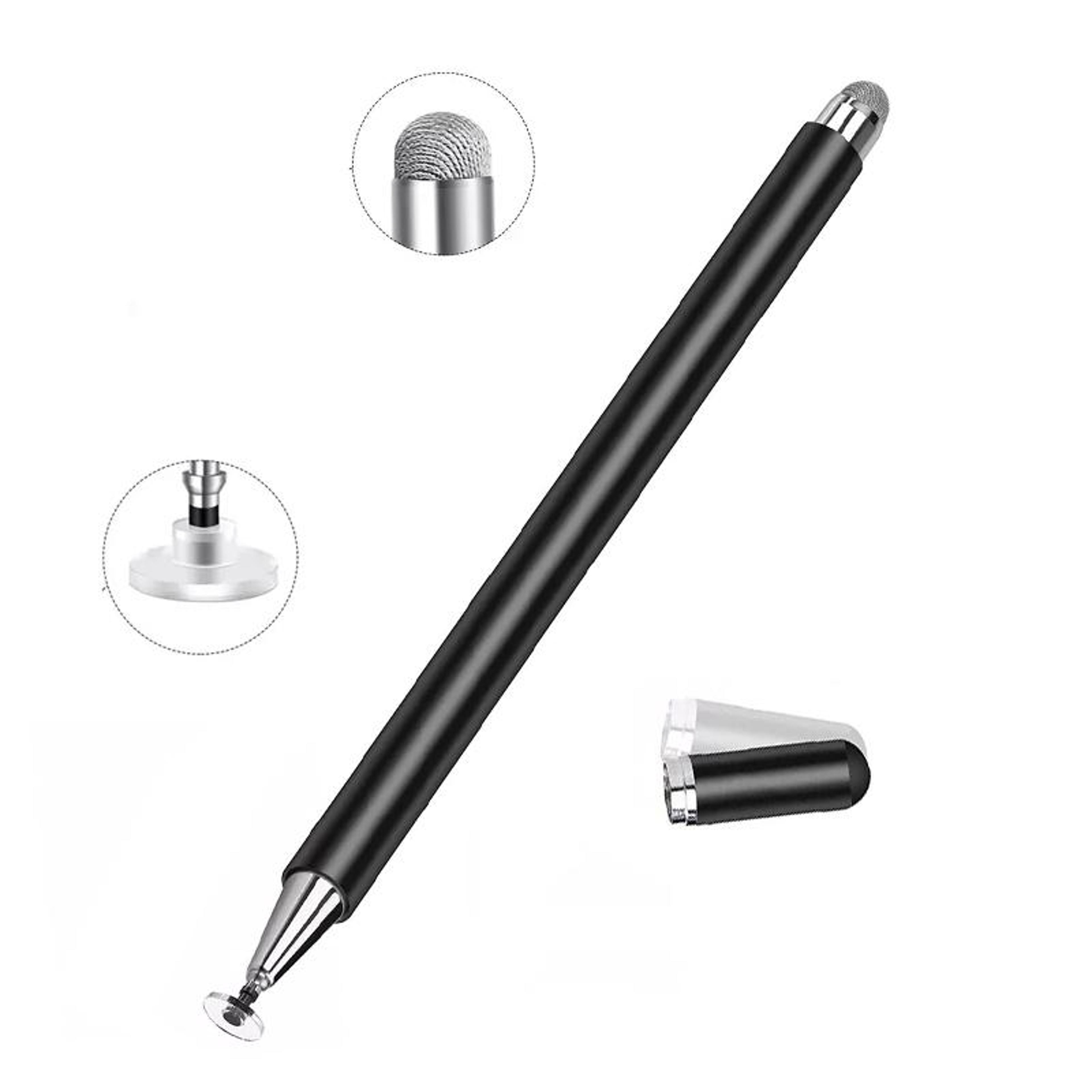 precision stylus pen for touch screens with magnetic cap & disc tip