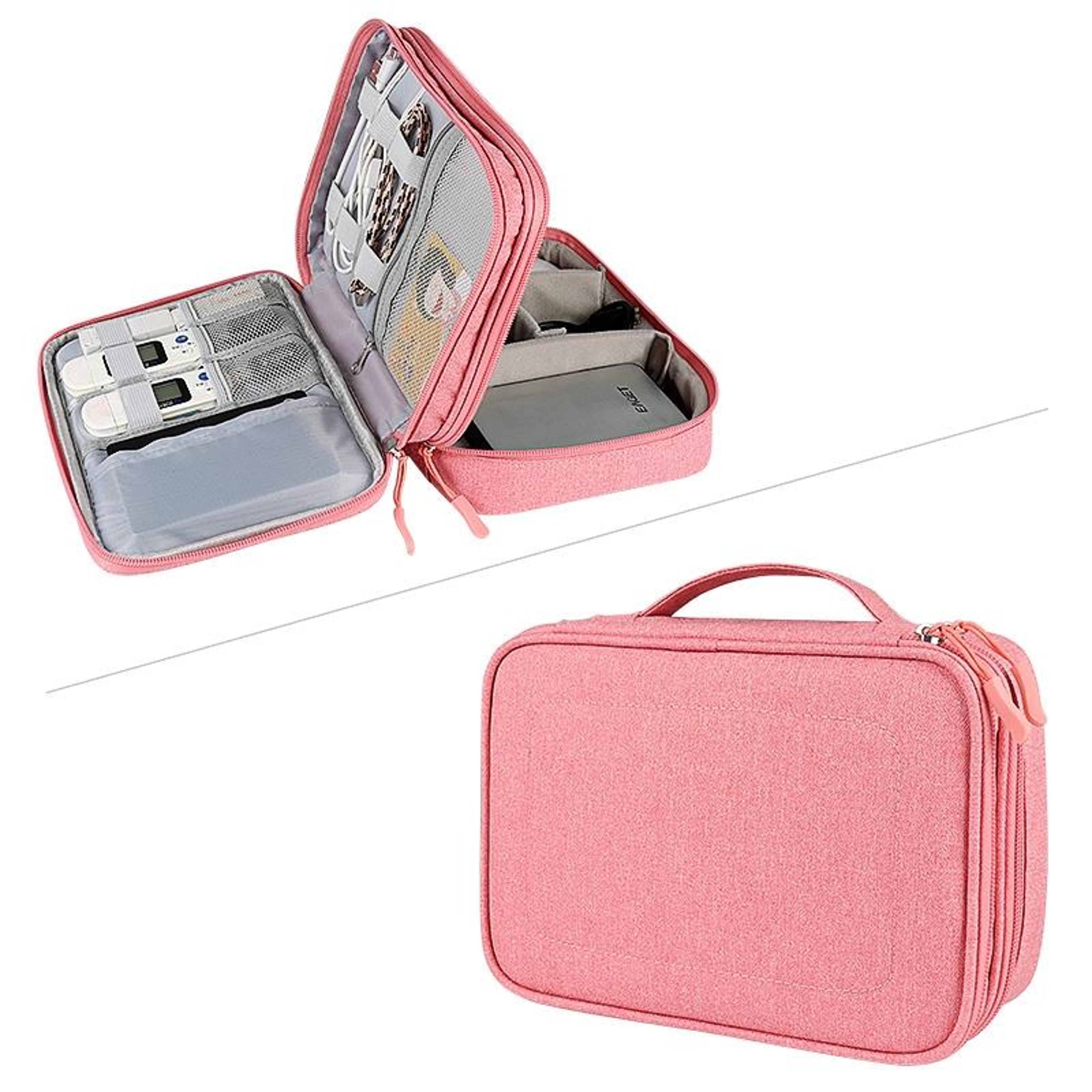 double layer multifunctional digital accessory storage bag travel cable organizer pouch
