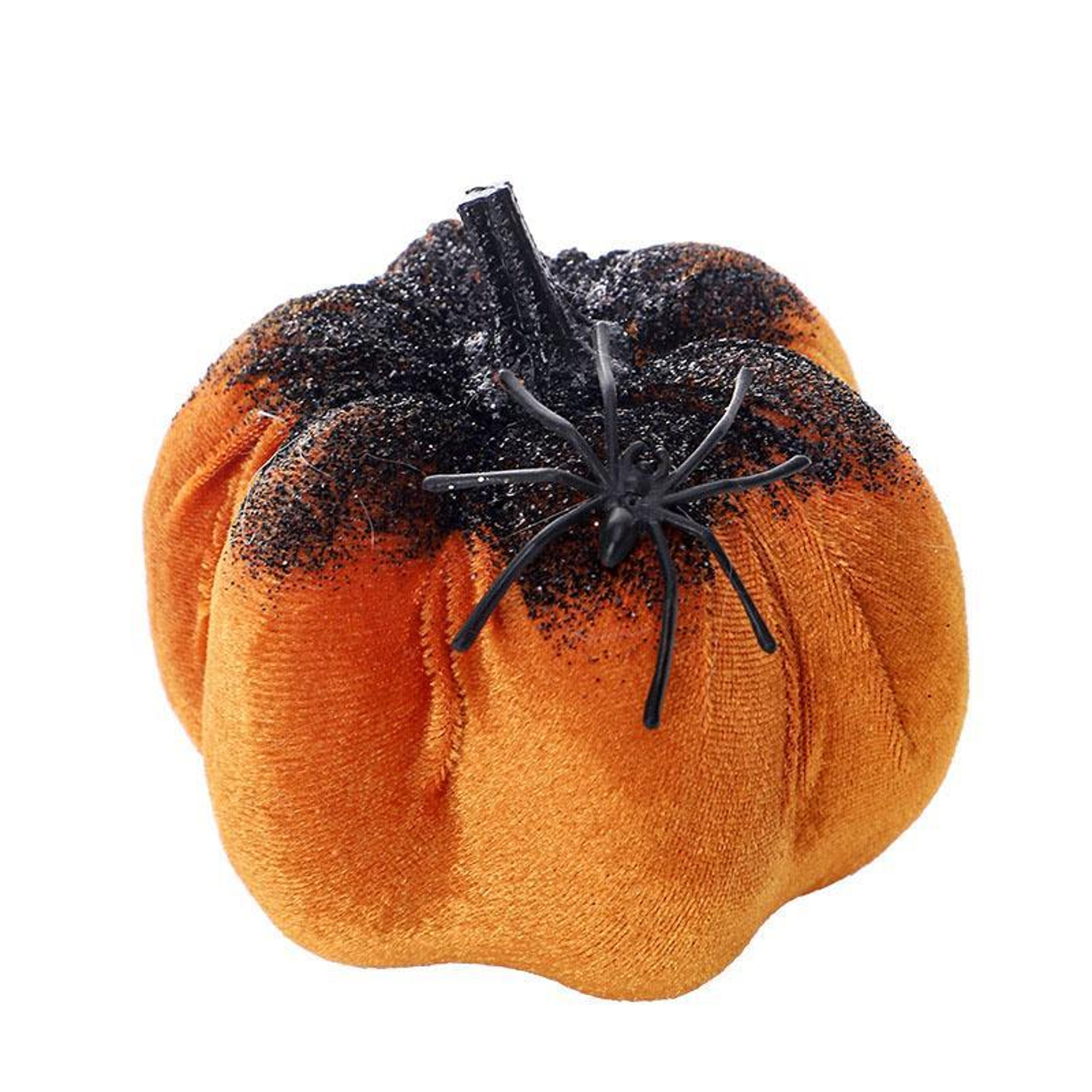halloween spider pumpkin ornament plush, scary cute halloween decoration doll gift