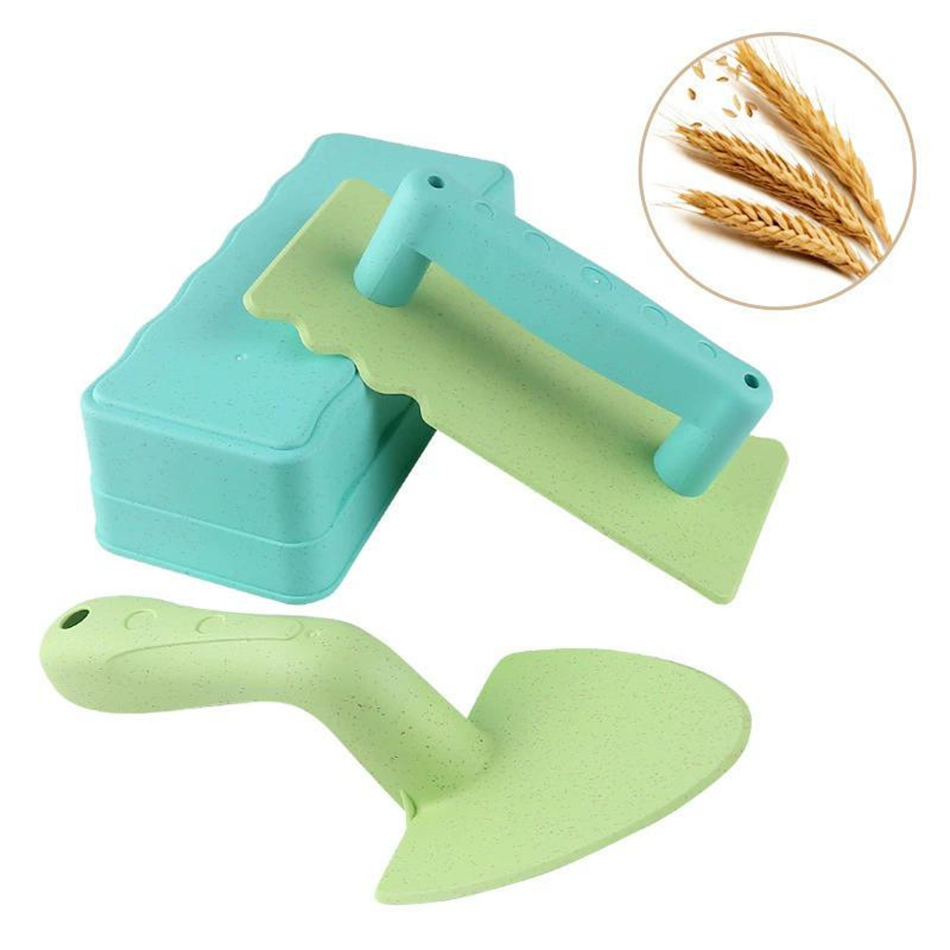creative sand castle builder beach toy set for kids with brick mold and shovels