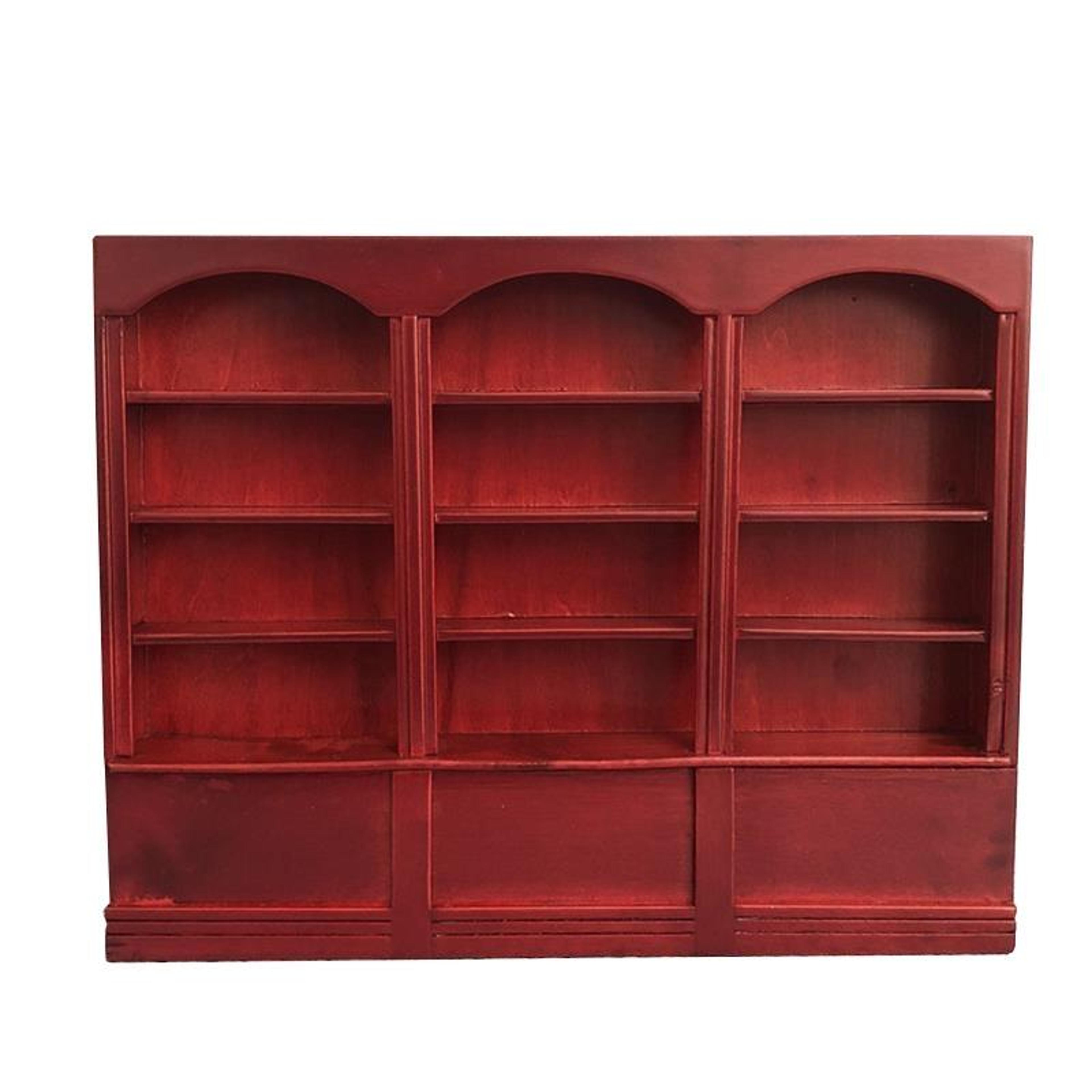 victorian style 1:12 scale dollhouse furniture triple display cabinet bookcase
