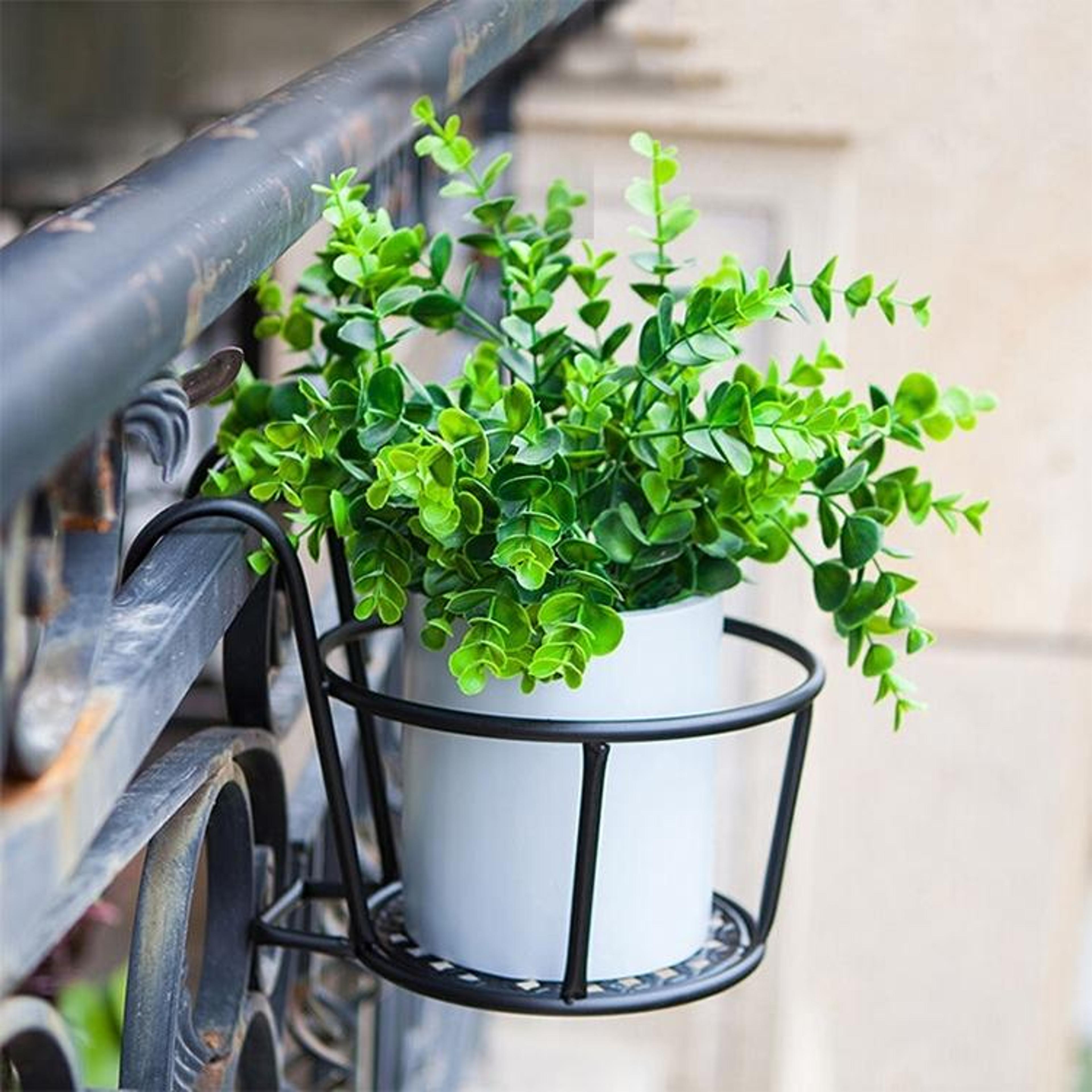 heavy-duty hanging flower pot rack for balcony railings and garden plants