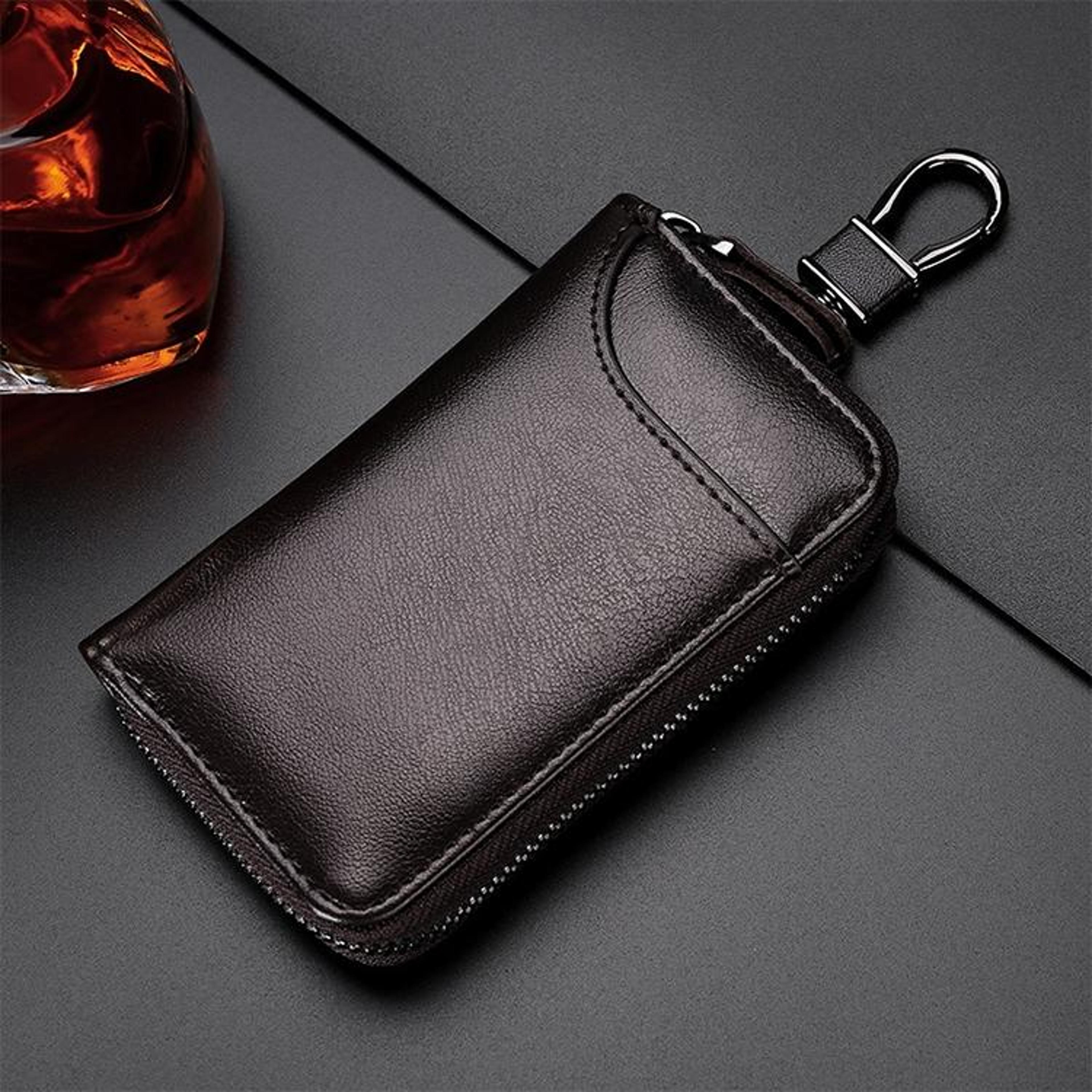 leather key wallet with belt loop multi function case