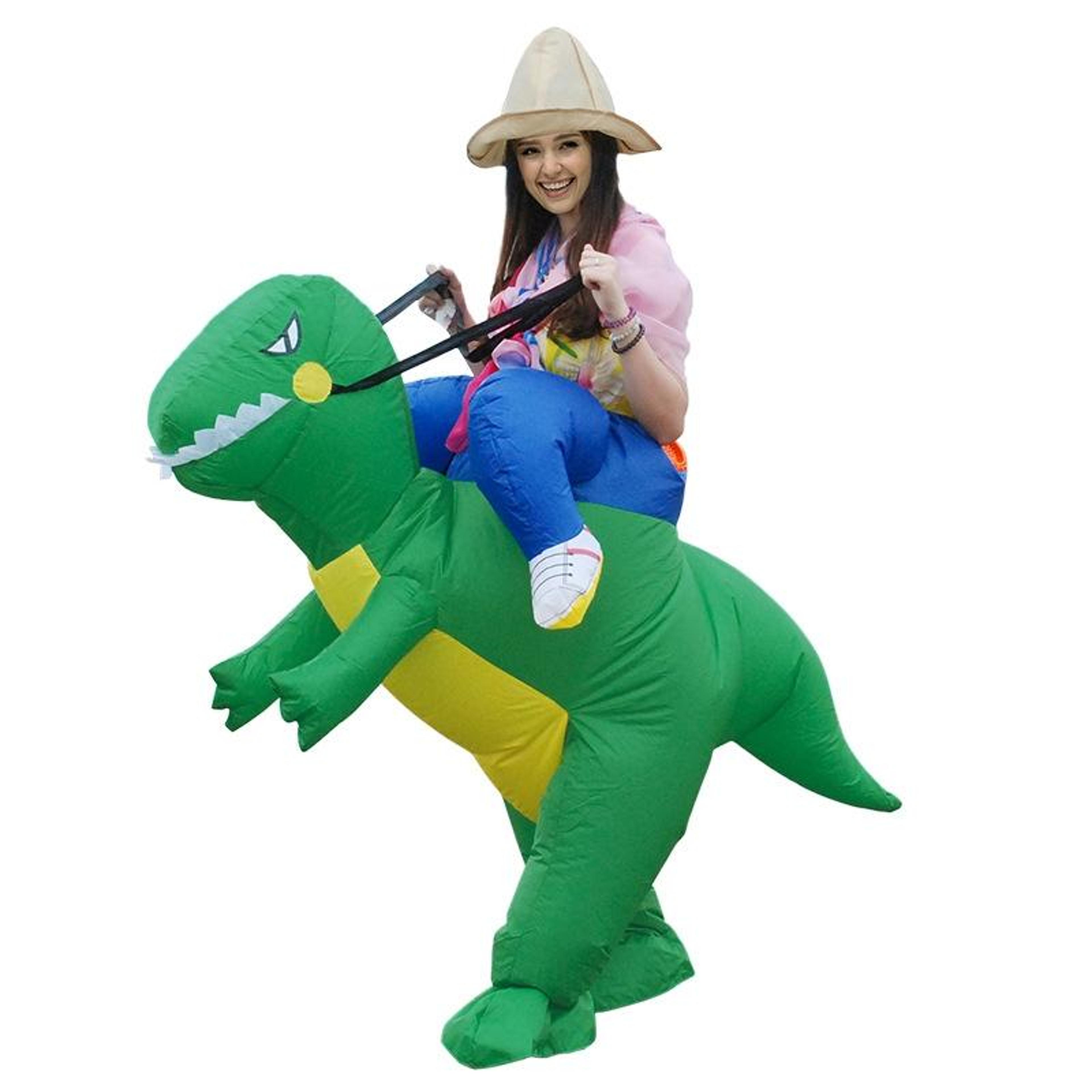 adult inflatable dinosaur costume green t-rex halloween party fancy dress suit