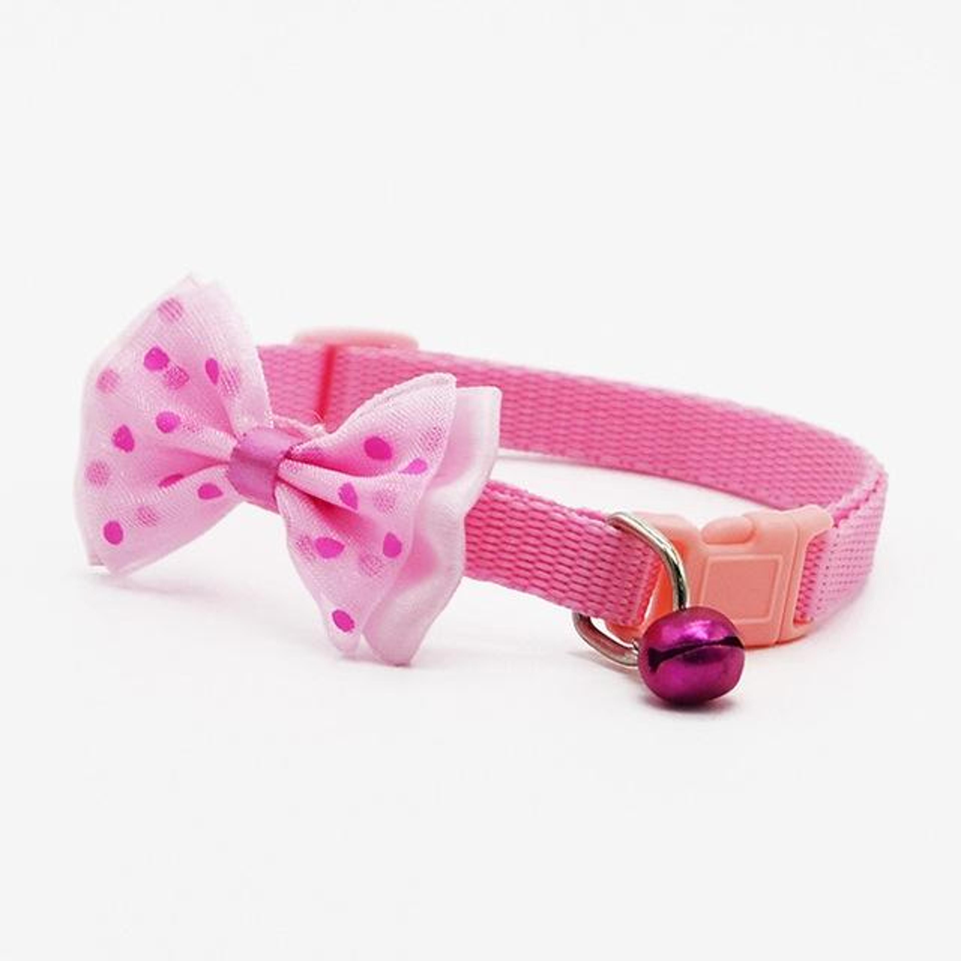 chic adjustable pet bow collar with bell stylish cat & dog accessory
