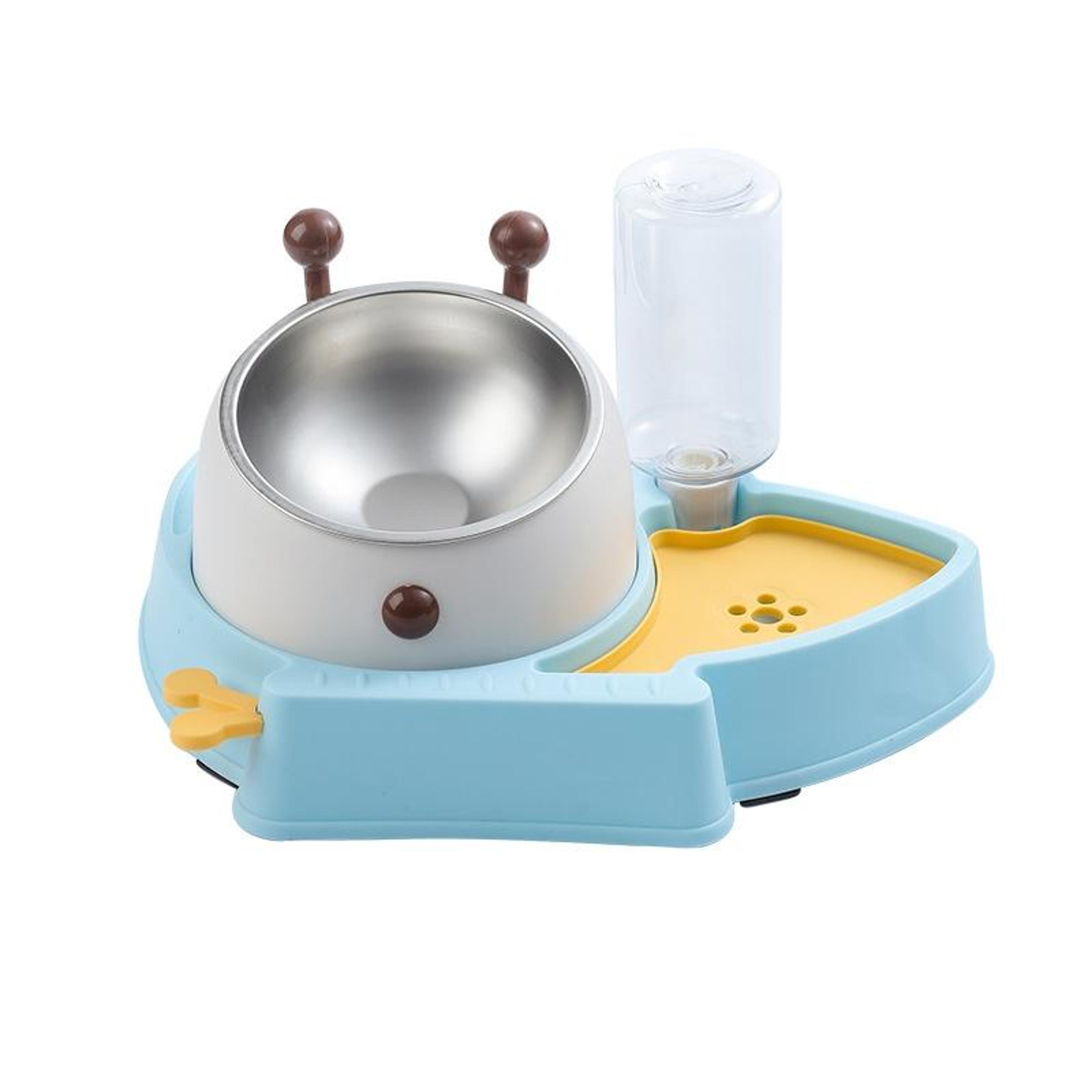 adjustable comfort cat feeding bowl set with slow eat design