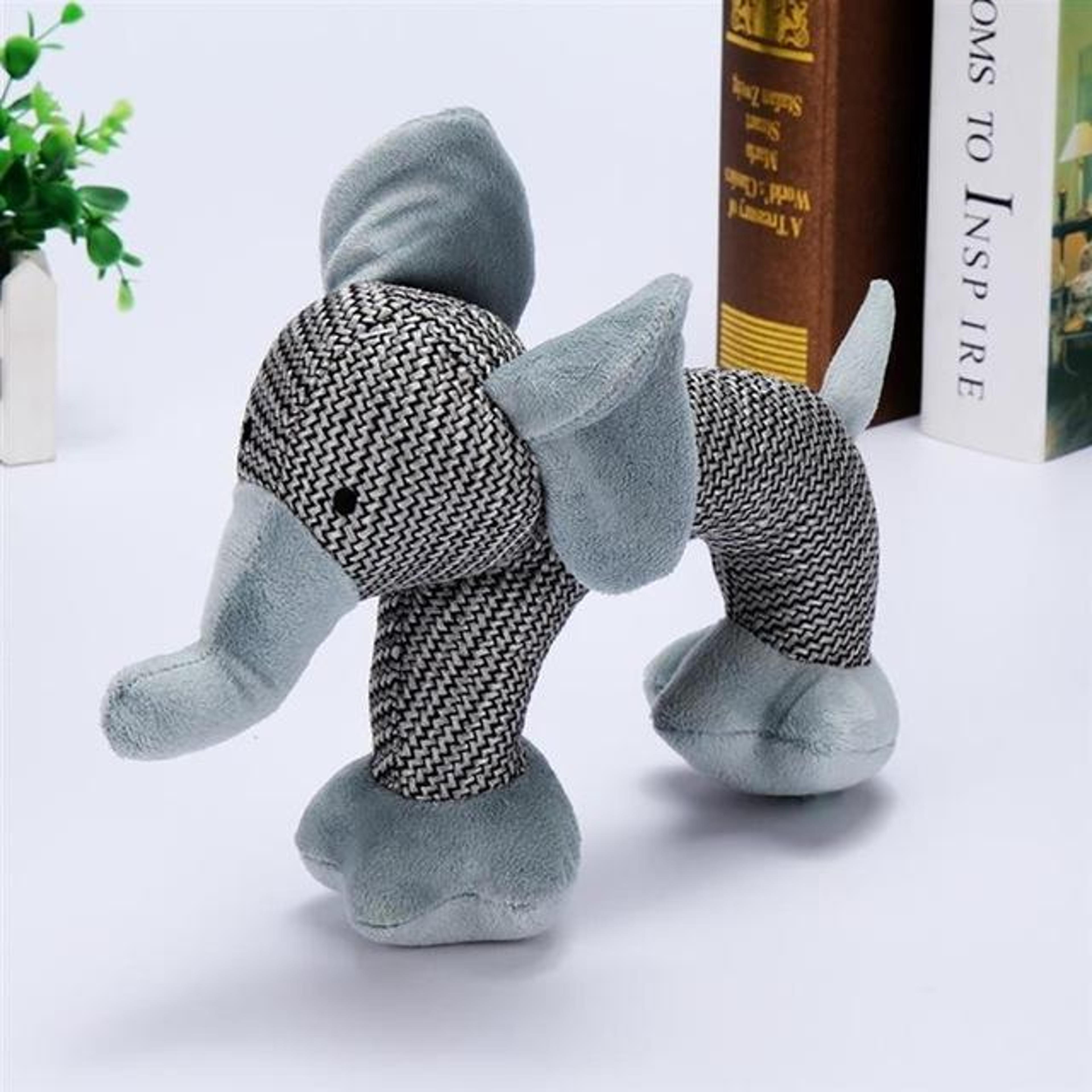 pawjoy squeaky elephant dog chew toy bite resistant interactive plush toy for puppies & dogs