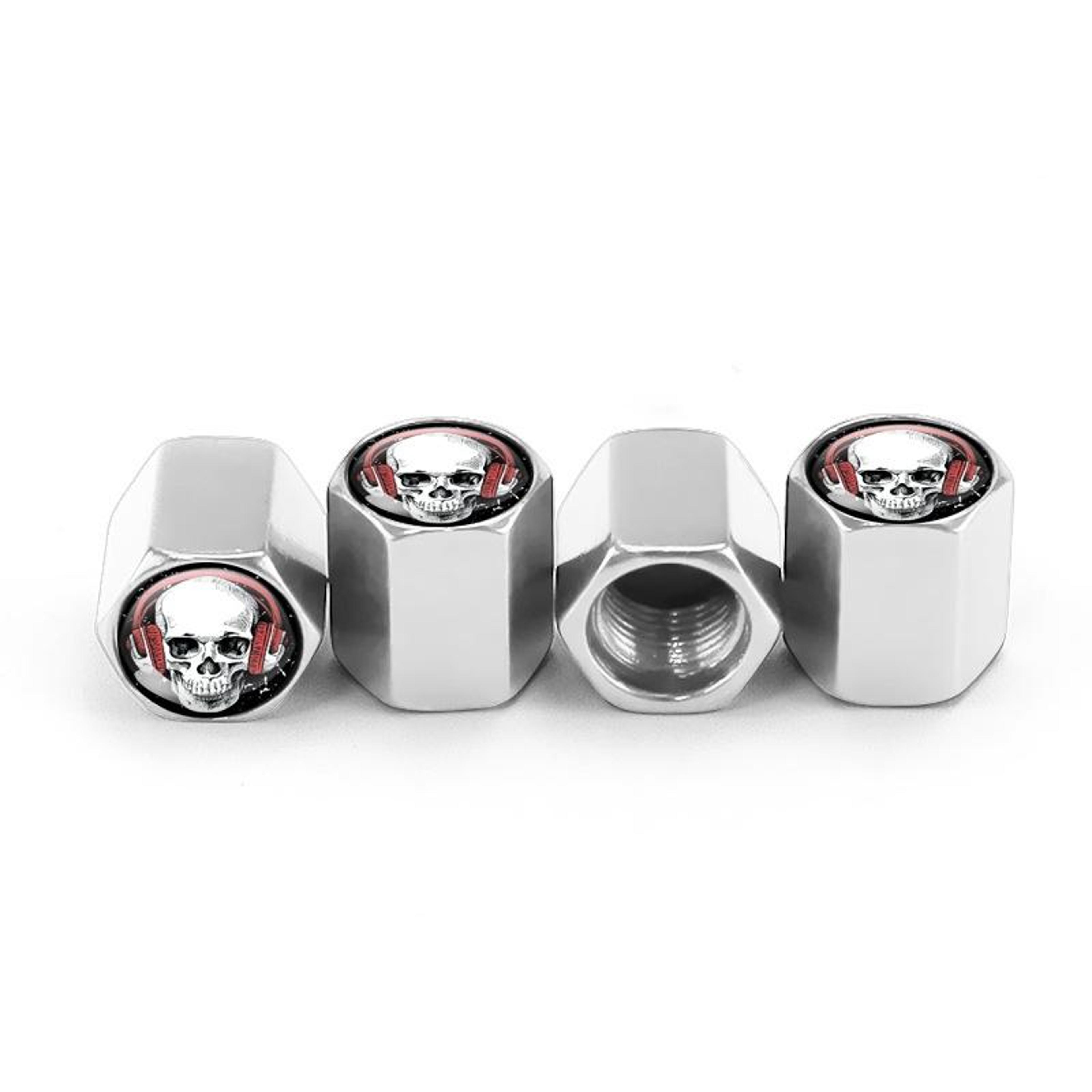 skeleton skull metal tire valve caps universal aluminum alloy air valve covers