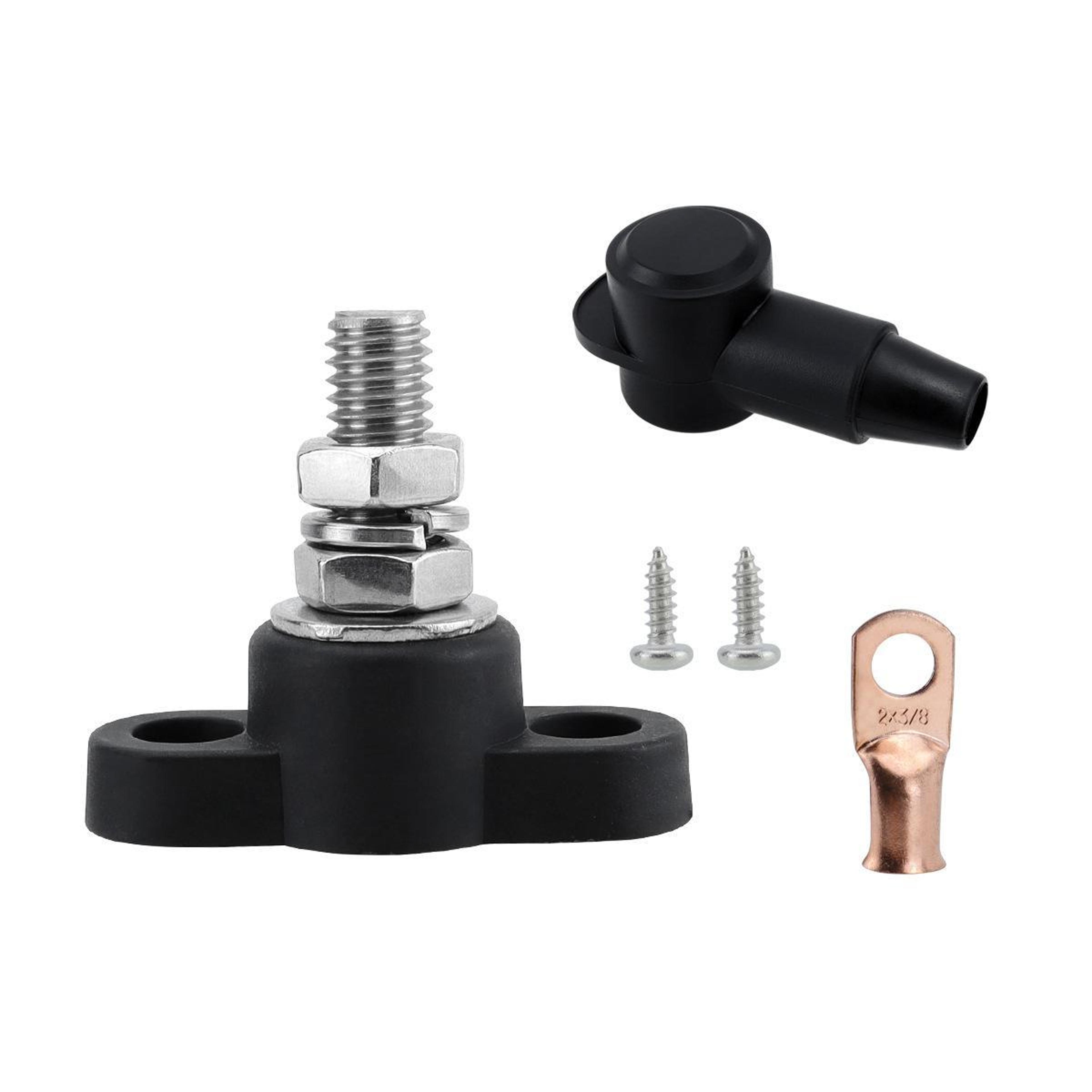 12v m10 marine battery terminal post 250a stainless steel busbar for rv, yacht & car wiring