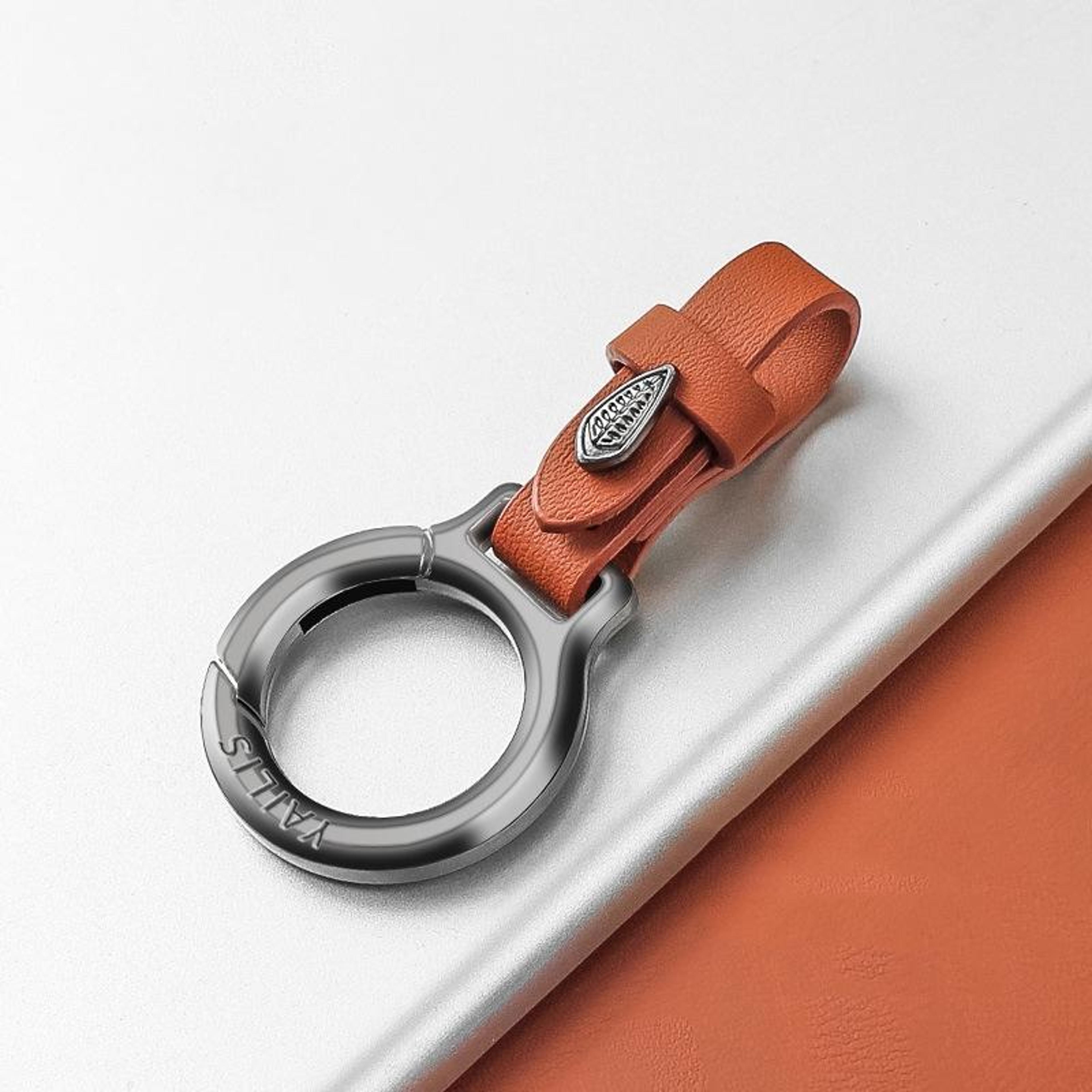 zinc alloy leather car keychain belt clip key holder for men & women