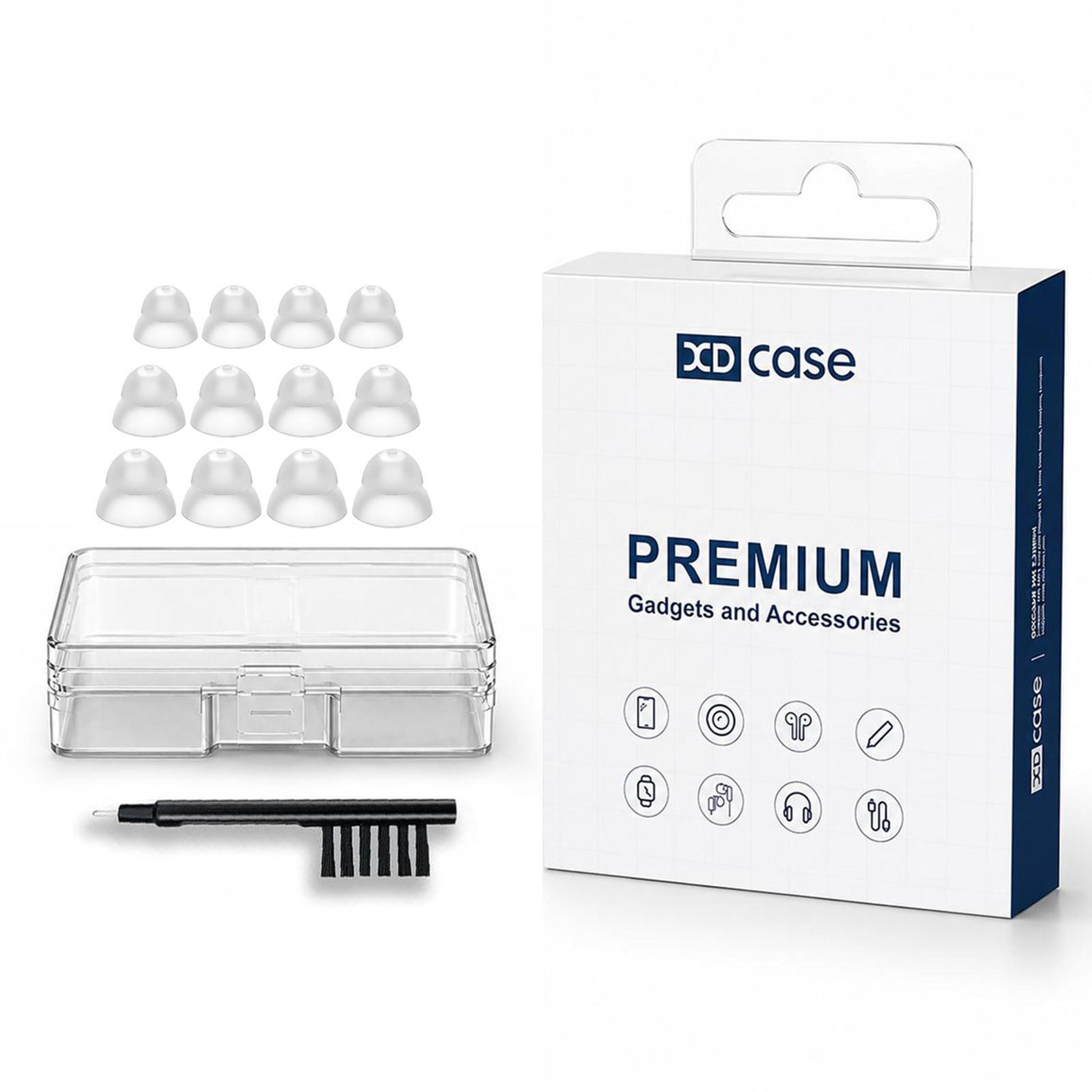 resound hearing aid power domes kit - 12 double layer ric replacement tips with case & brush