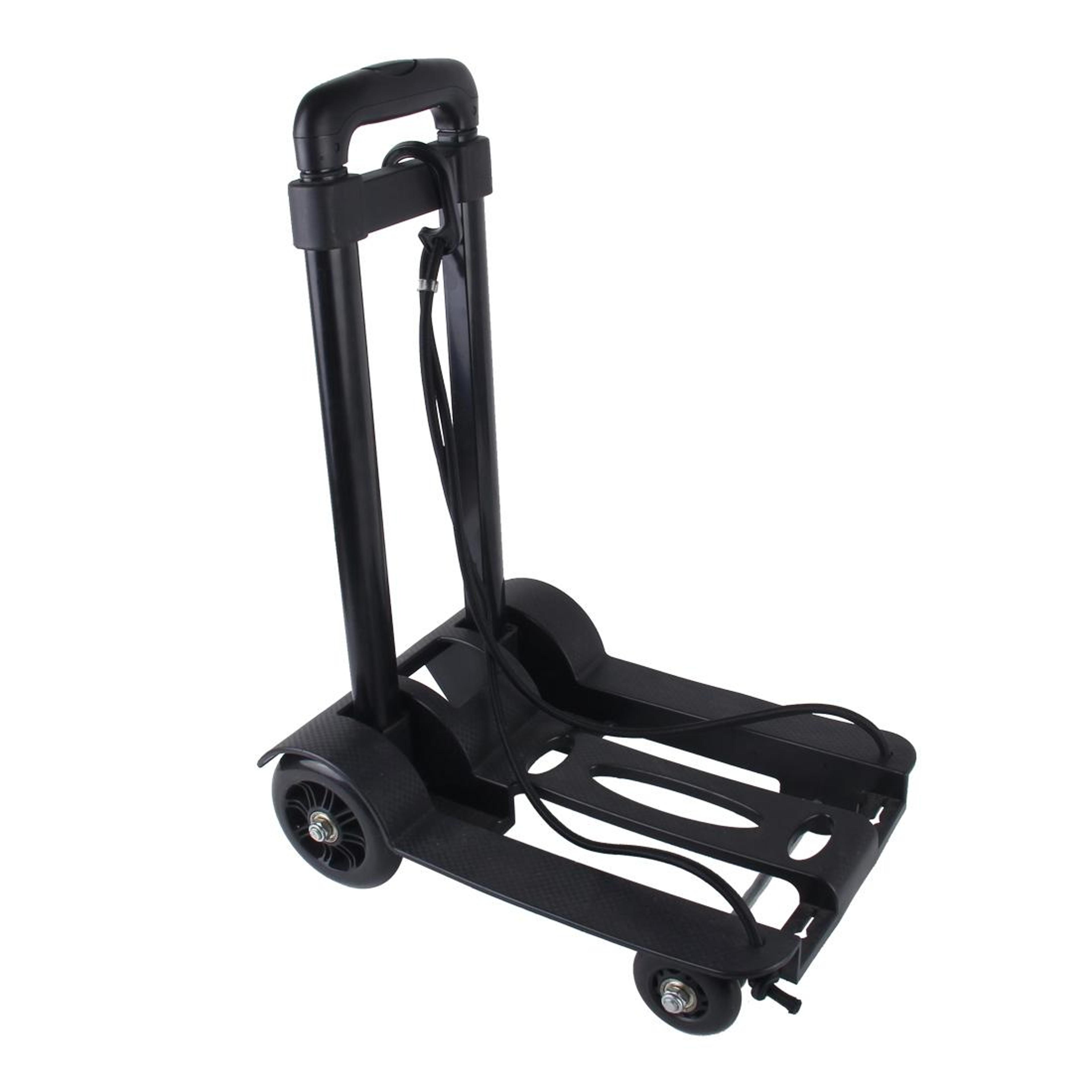 lightweight portable folding luggage cart with rope travel trolley for easy transport