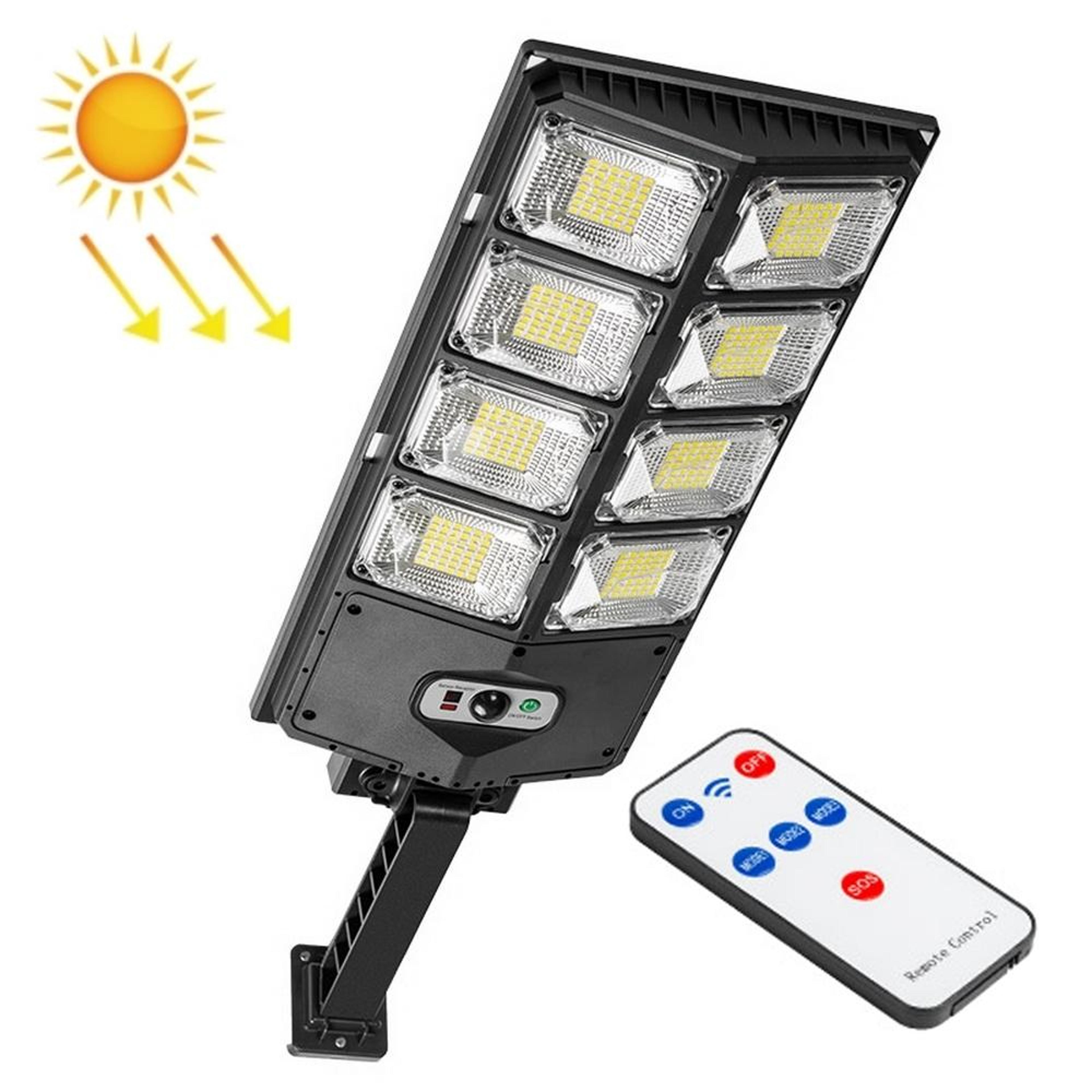 e-smarter 336 led solar motion sensor security light outdoor waterproof wall lamp