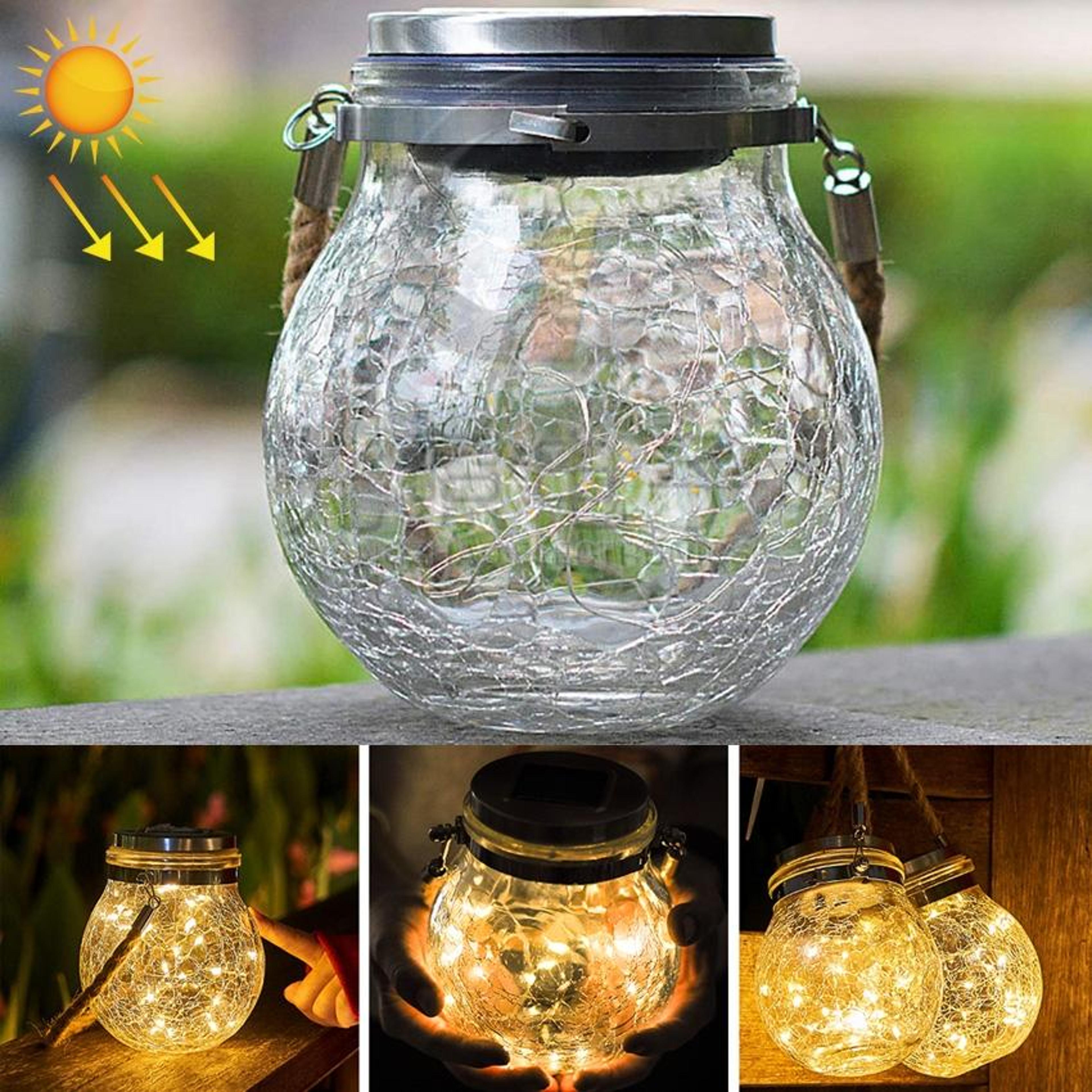 solar glass bottle pendant lamp solar garden lights outdoor solar lantern for patio & garden decor