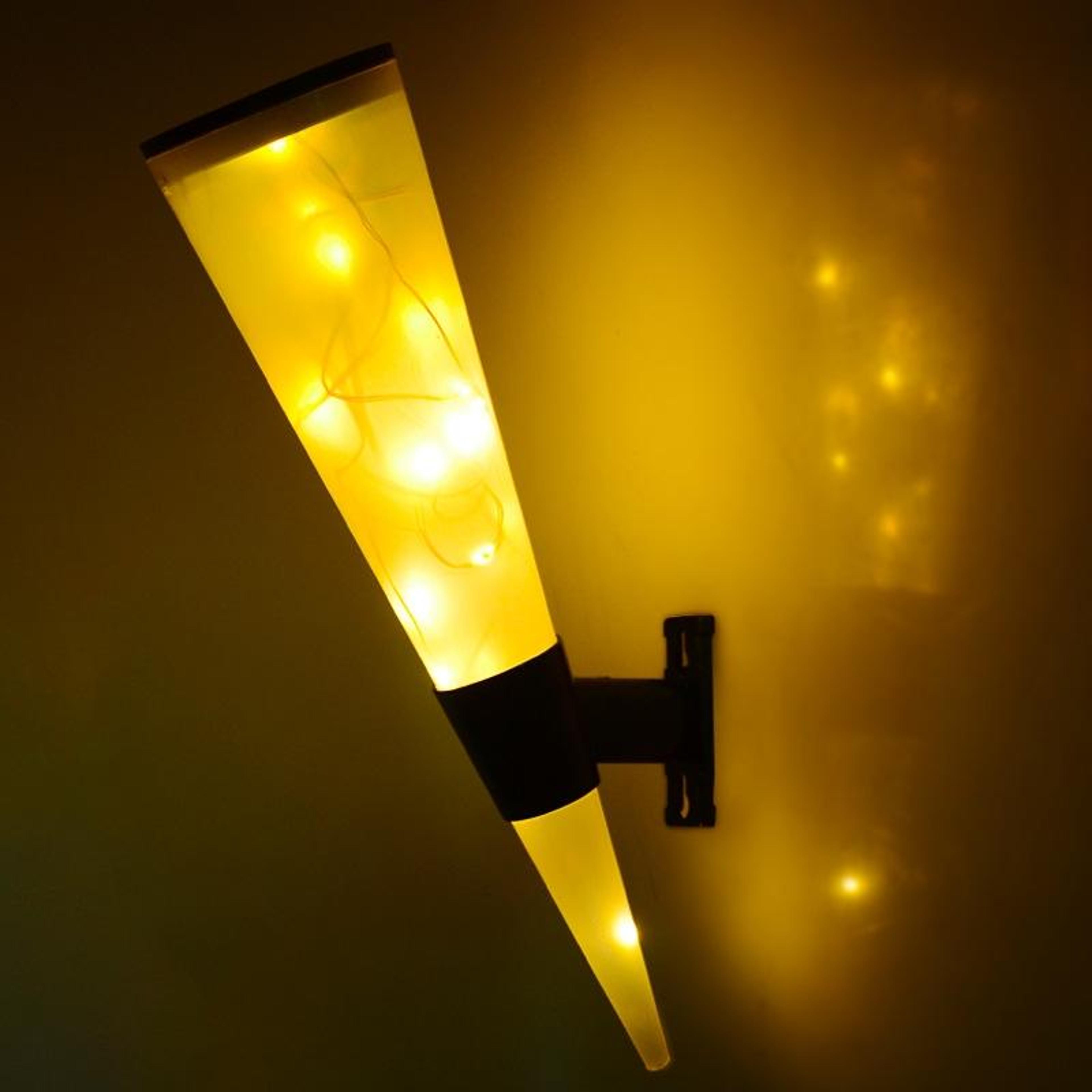 solar wall lamp outdoor garden solar lights waterproof circular cone landscape string light