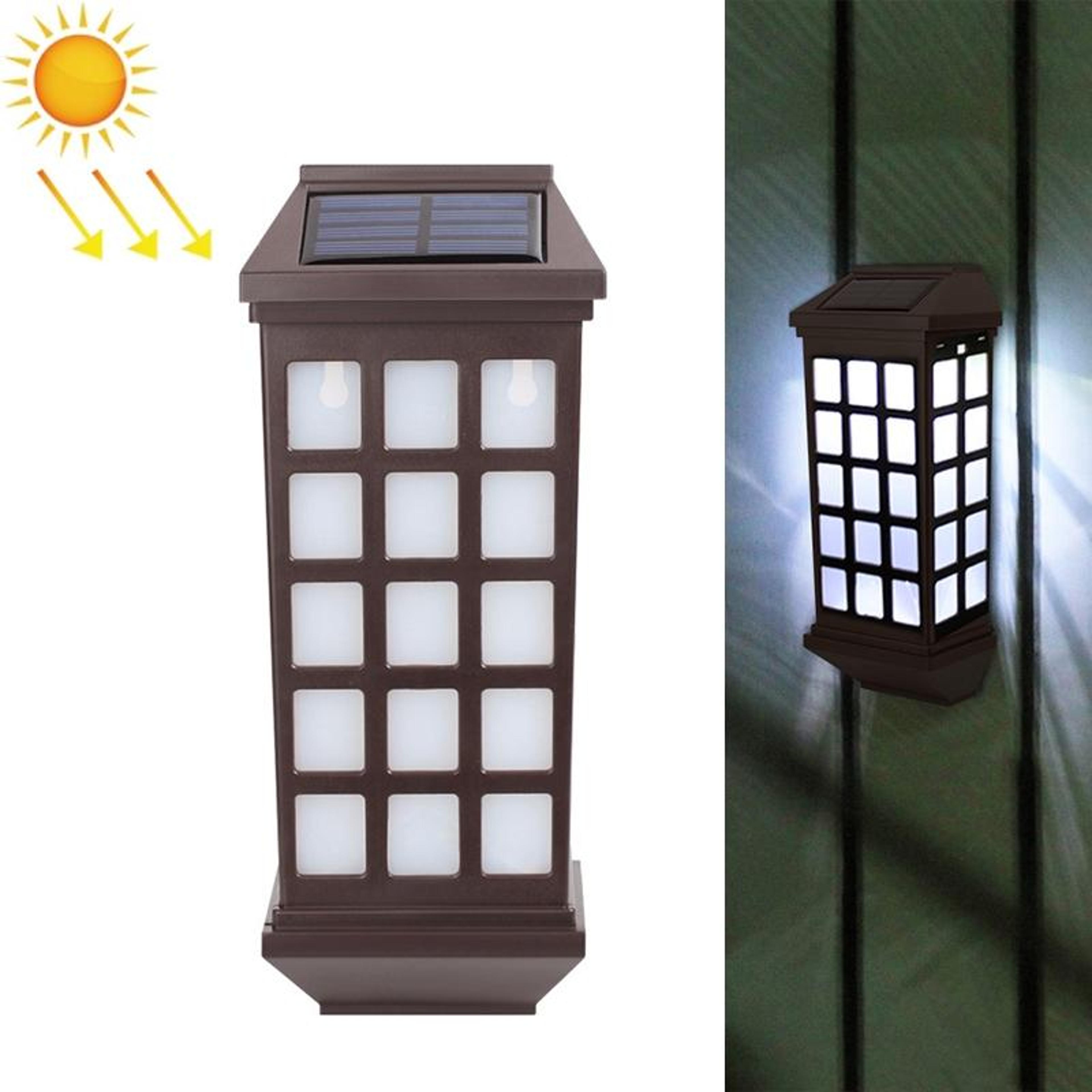 solar outdoor fence wall light waterproof led garden pathway decorative light