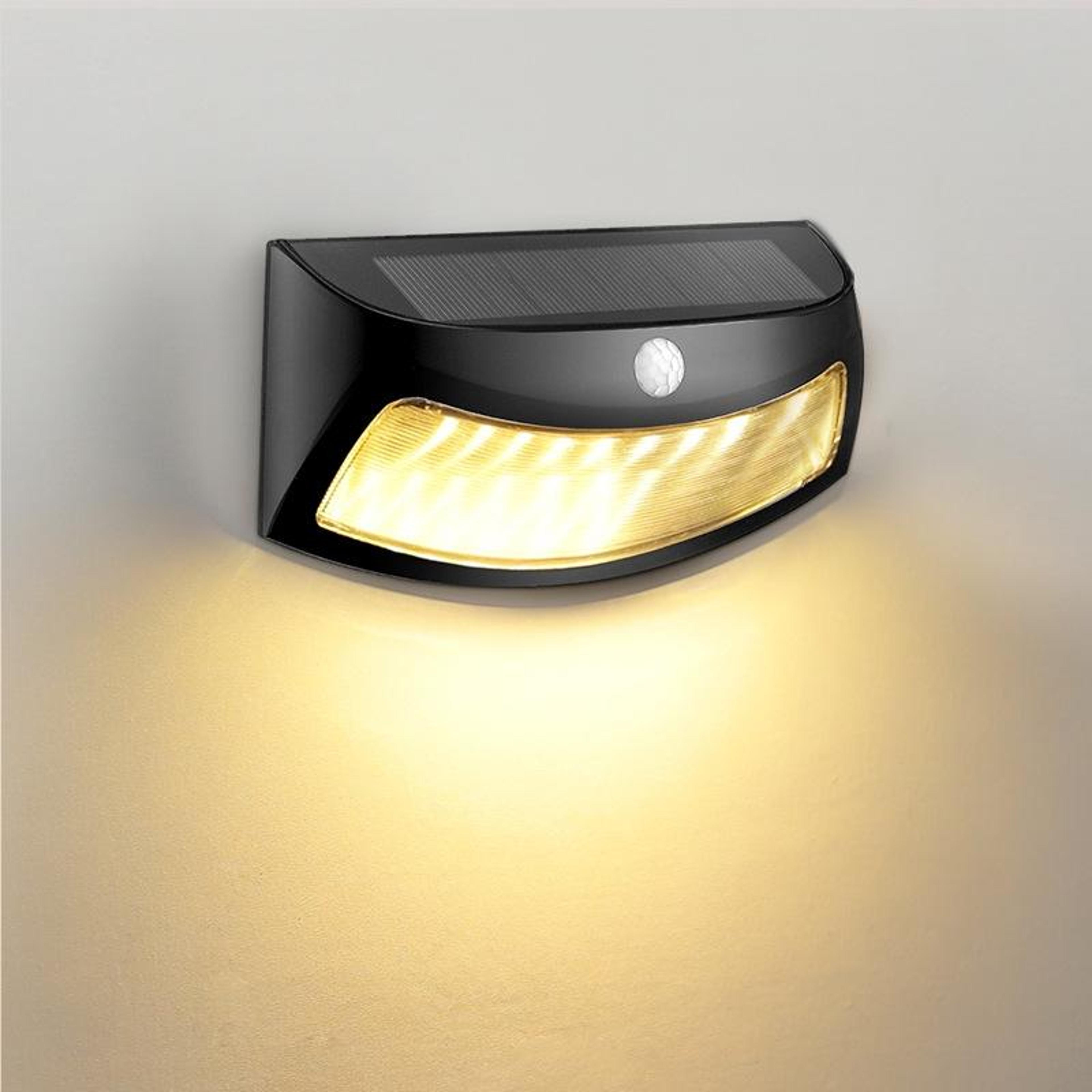 human body induction solar motion sensor garden wall light outdoor waterproof warm led