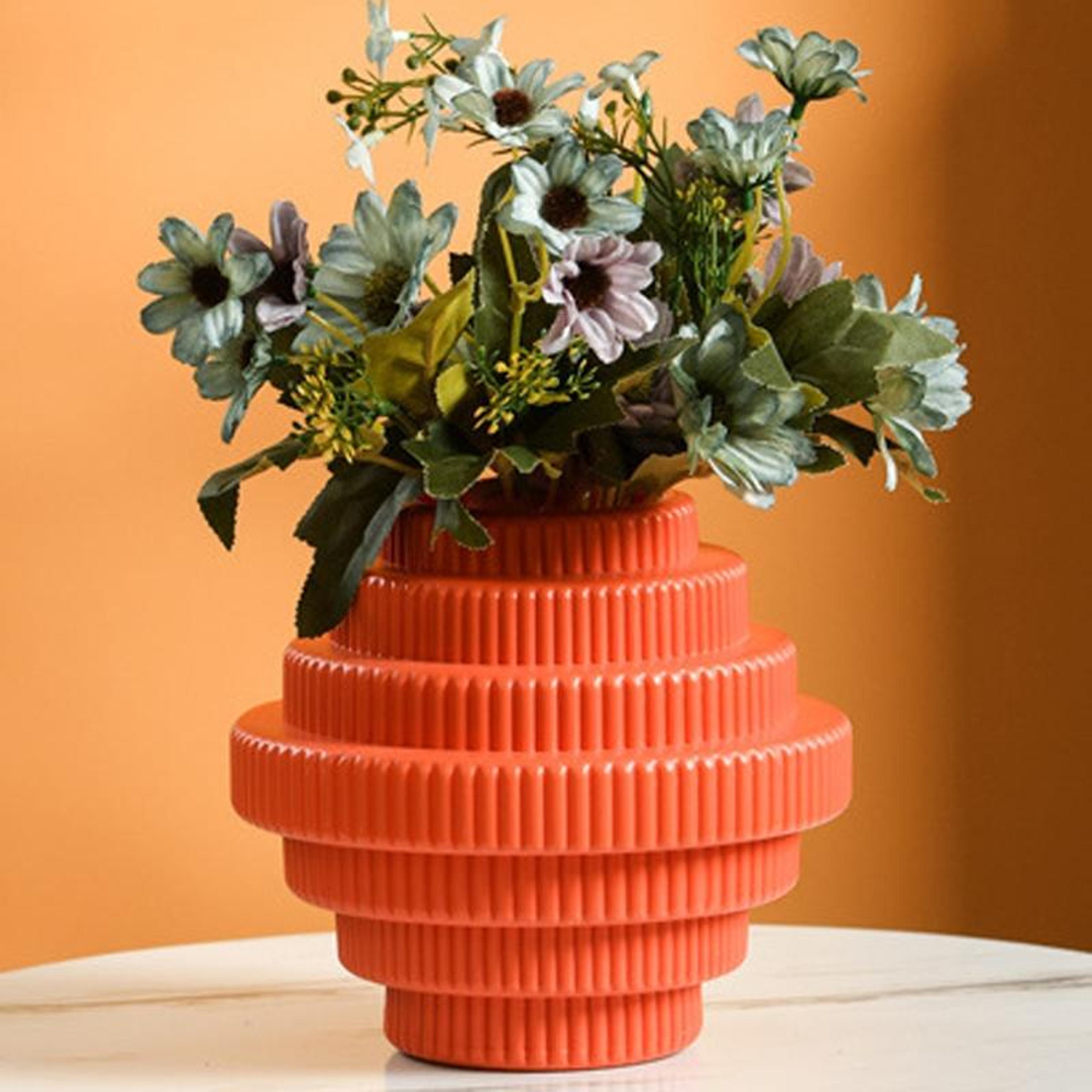 elegant ceramic look vase for flowers & succulents decorative home accent